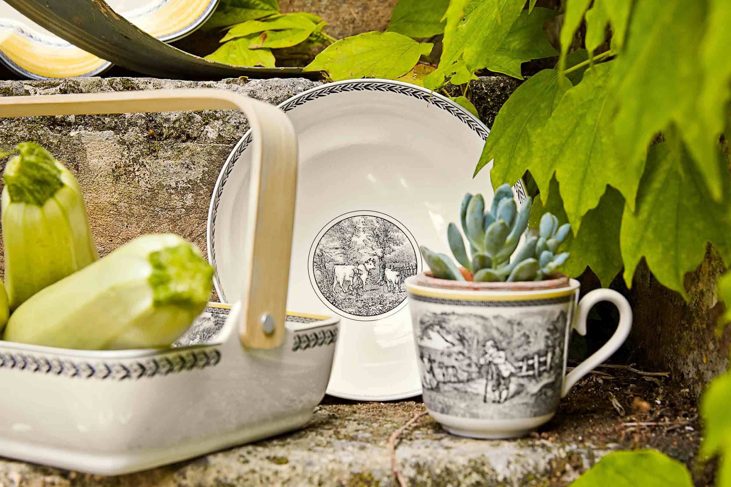 Villeroy & Boch Becher »Kaffeebecher Audun Ferme 300 ml weiß-grau-gelb« günstig online kaufen