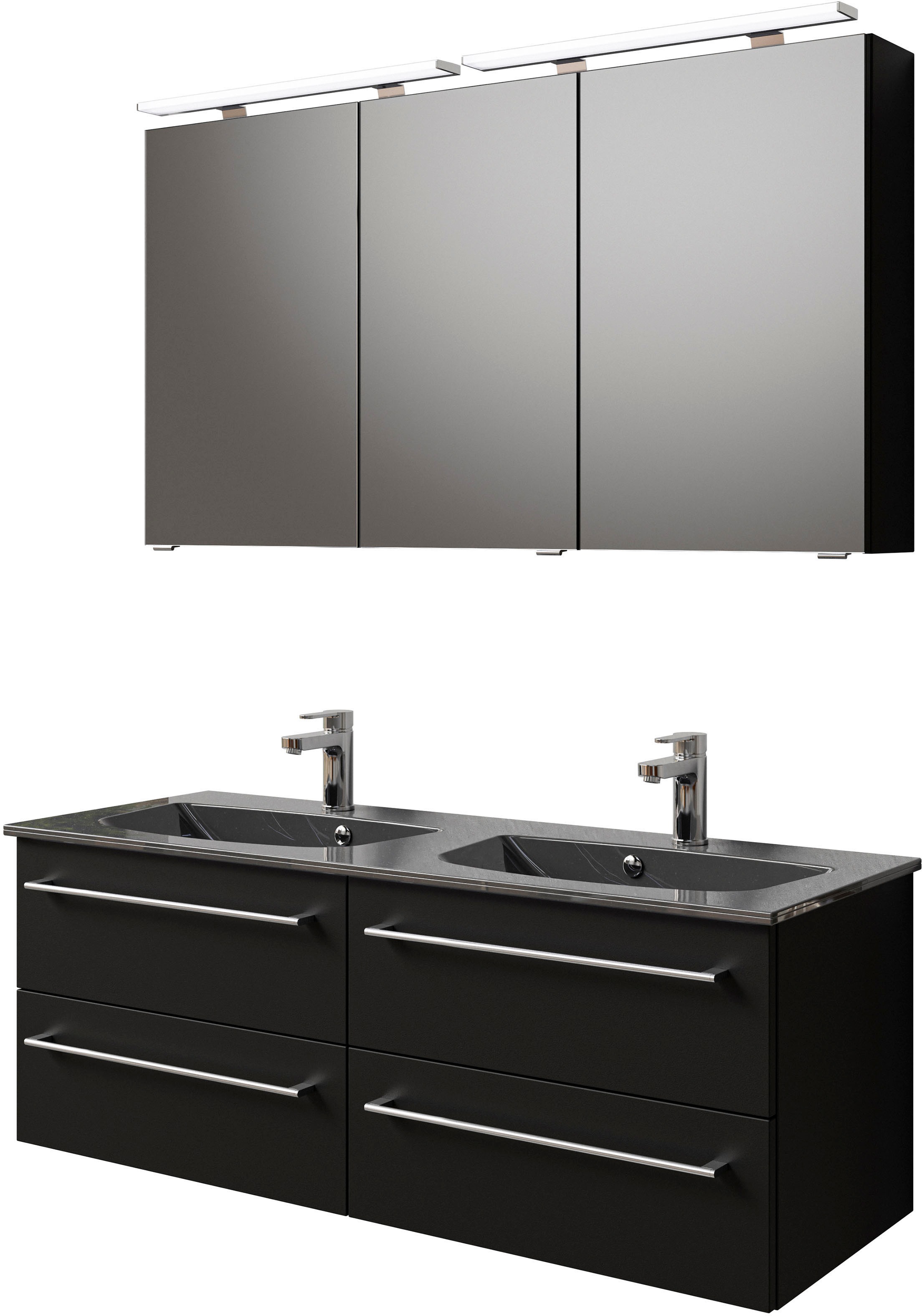 Saphir Badmöbel-Set »Serie 6025 2-teilig Mineralmarmor-Waschtisch mit LED-S günstig online kaufen