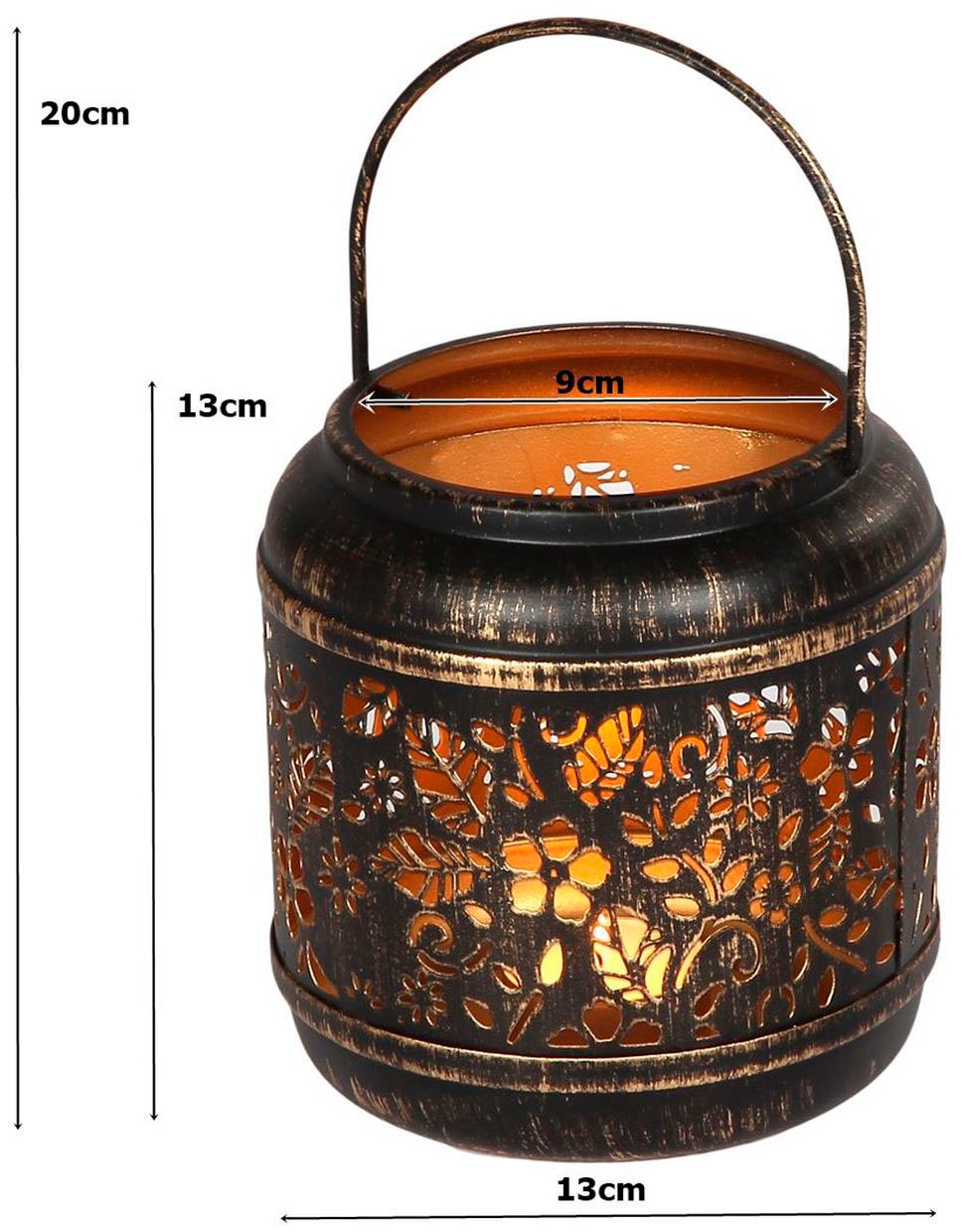 Ambiente Haus Kerzenlaterne »Laterne aus Metall - (H) 20cm«