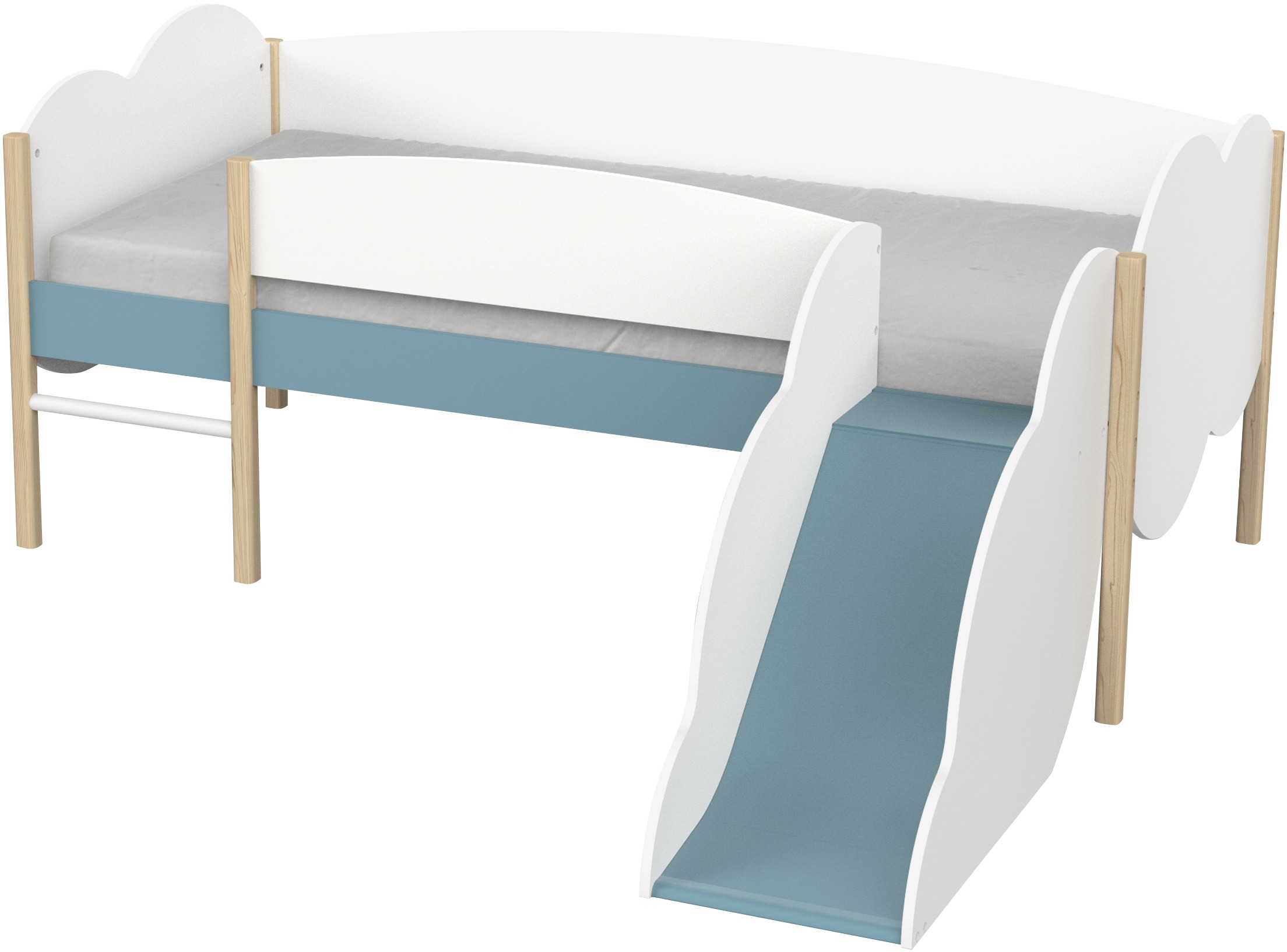 Demeyere GROUP Spielbett »Longane«, Kinderbett in Form von Wolken mit kleine Rutsche