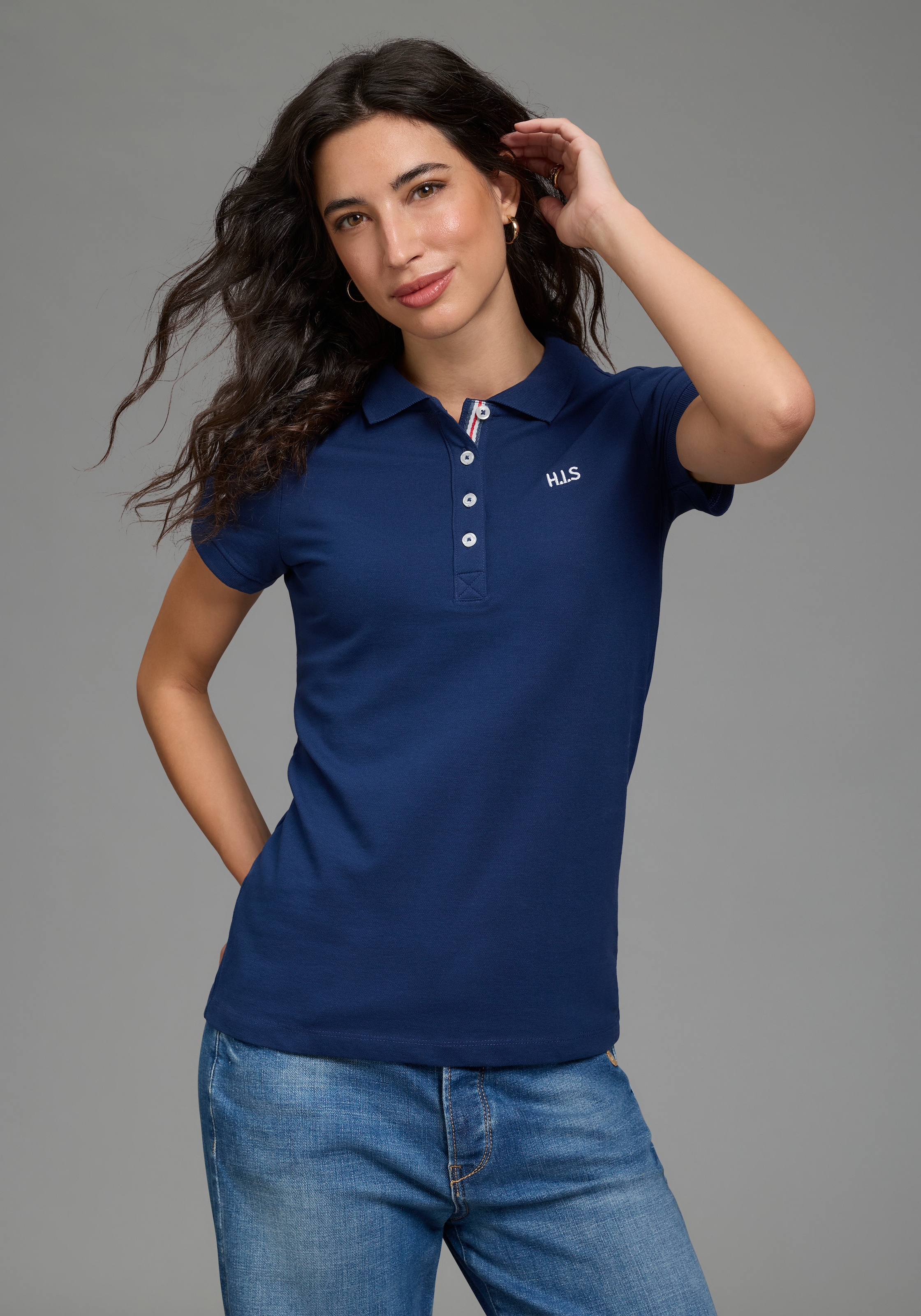 H.I.S Poloshirt 2er-Pack,  Kurzarm,  figurbetonte Passform,  mit klassischem Polokragen
