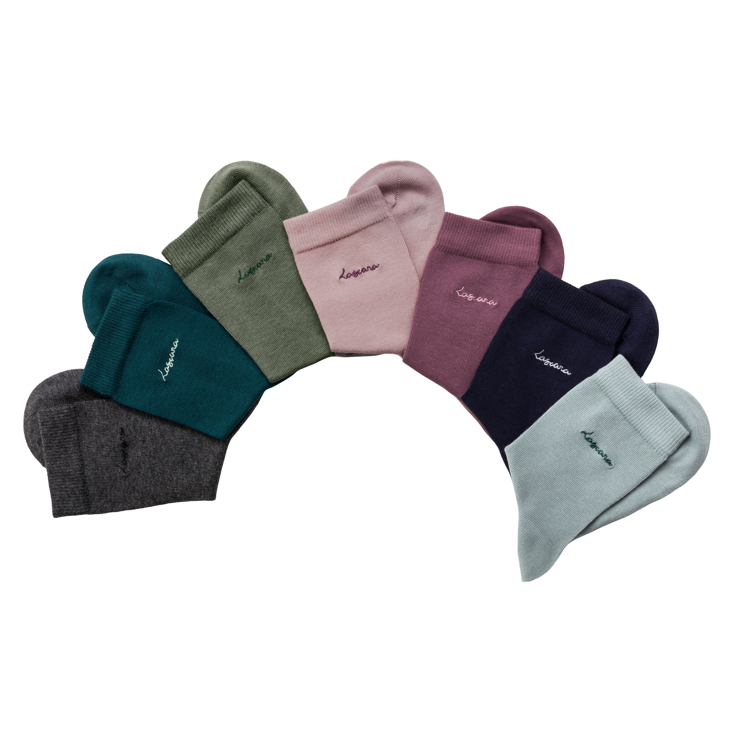 LASCANA Basicsocken, (Box, 7 Paar), mit hochwertiger Logo Stickerei