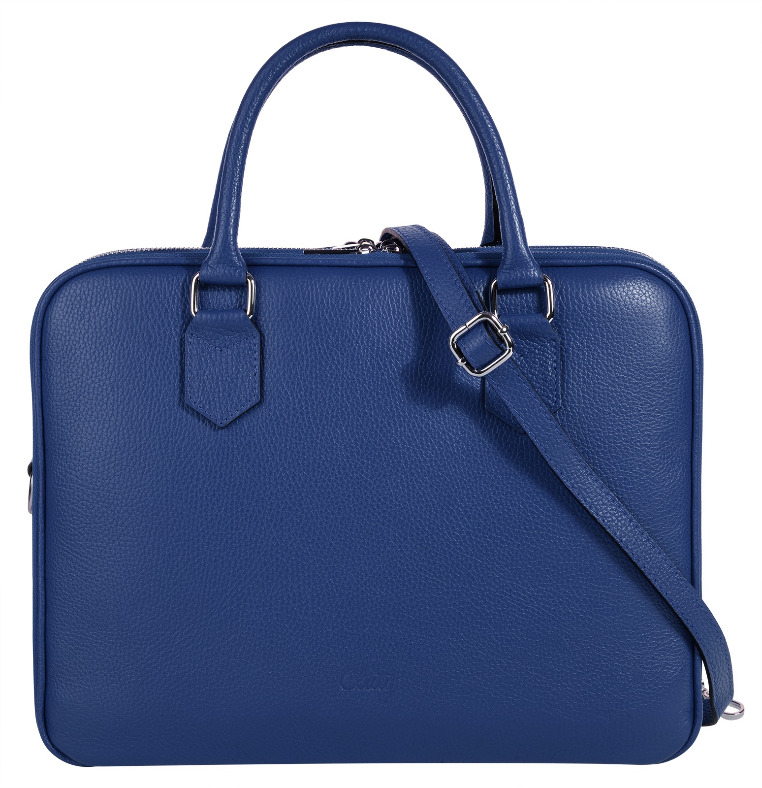 Aktentasche echt Leder, Made in Italy, Gr. B/H/T: 35 cm x 28 cm x 13 cm onesize, blau