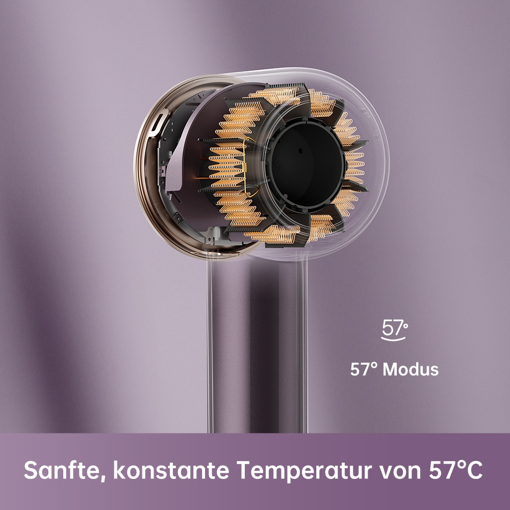Dreame Haartrockner »Glory Combo Purple« 1.600 W 2 Aufsätze Hitzeschutz, Diffusor, Ionen