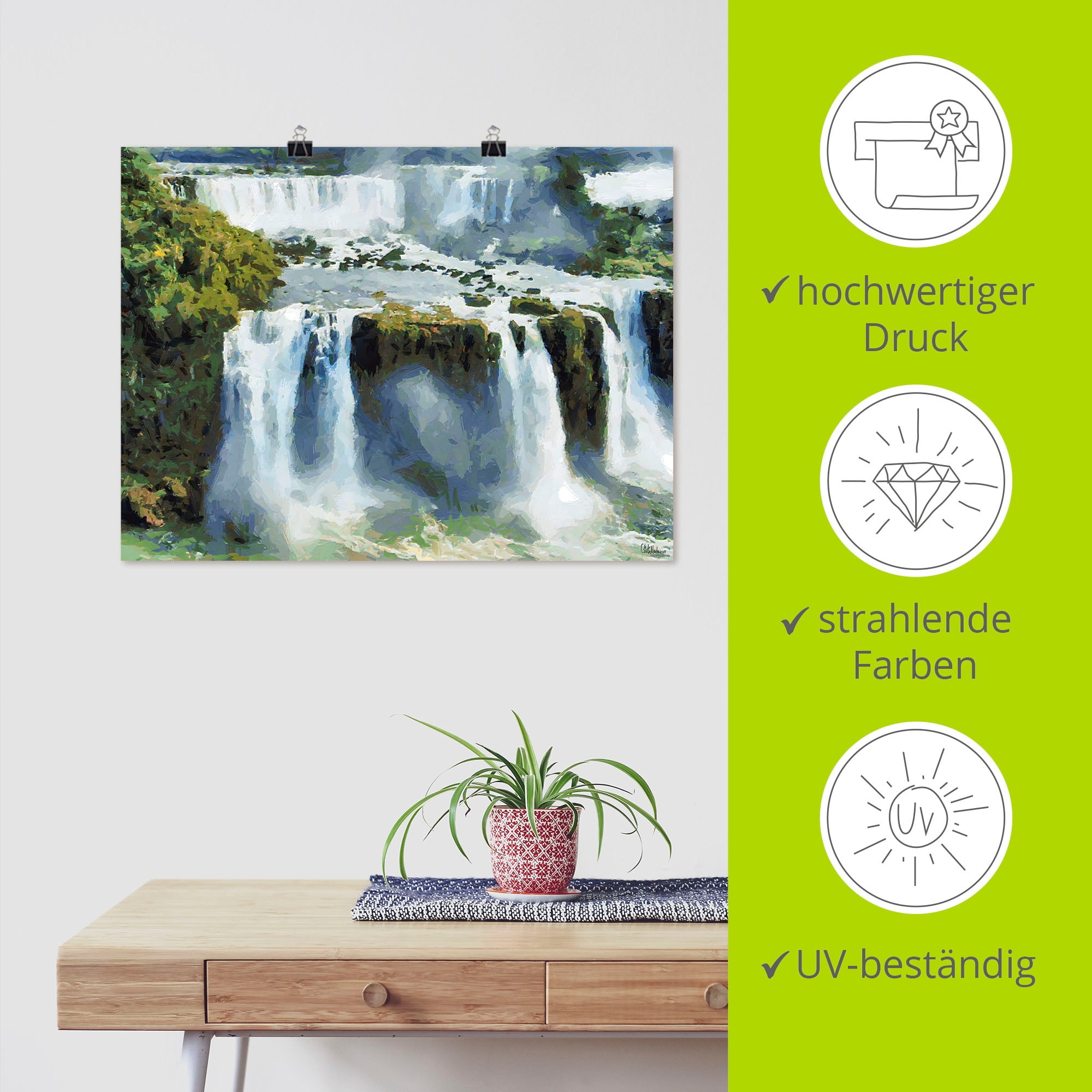 Artland Poster »Iguazu Wasserfälle IV«, Wasserfallbilder, (1 St.), als Alubild, Leinwandbild, Wandaufkleber oder Poster in versch. Größen