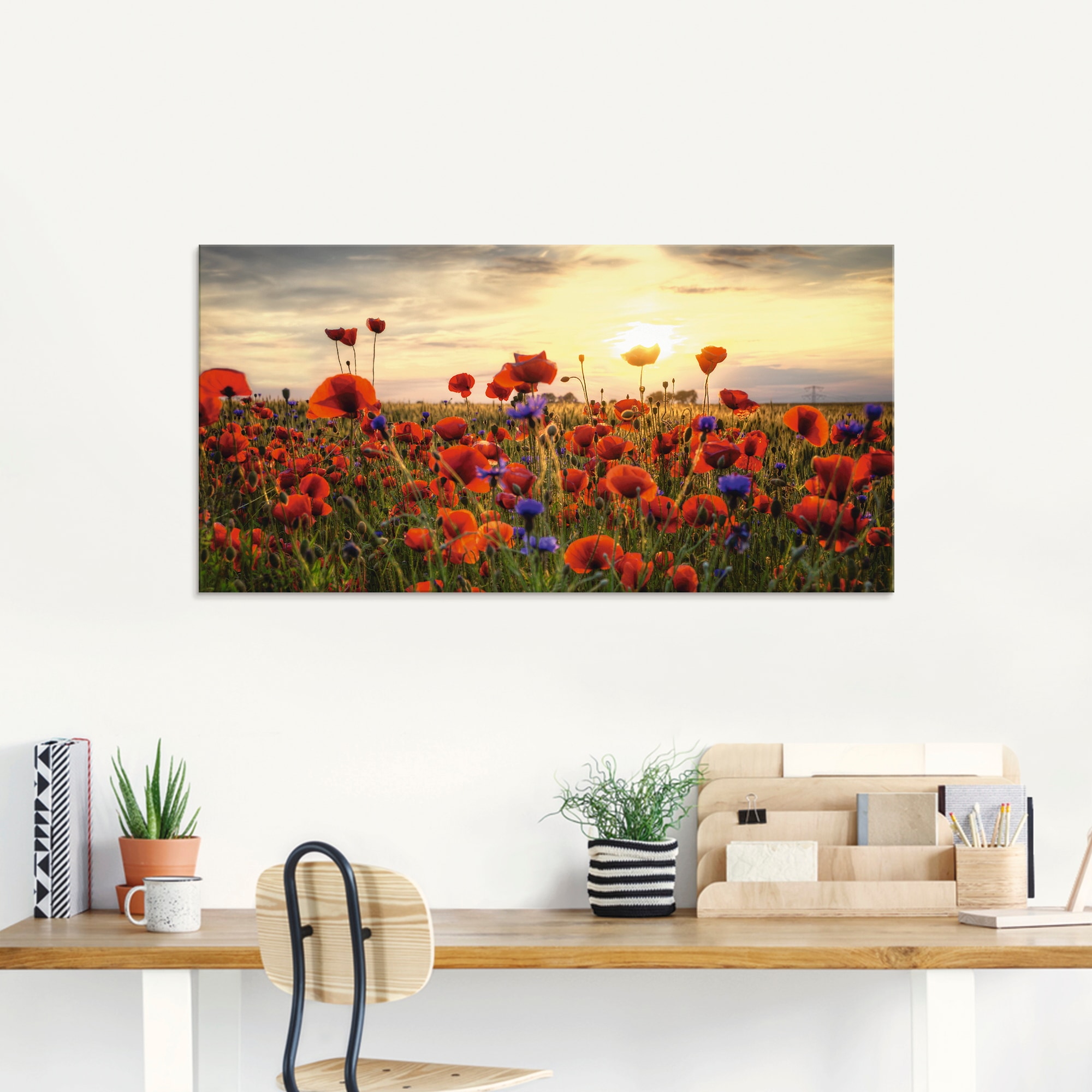 Artland Glasbild »Mohnblumen«, Blumen, (1 St.), in verschiedenen Größen