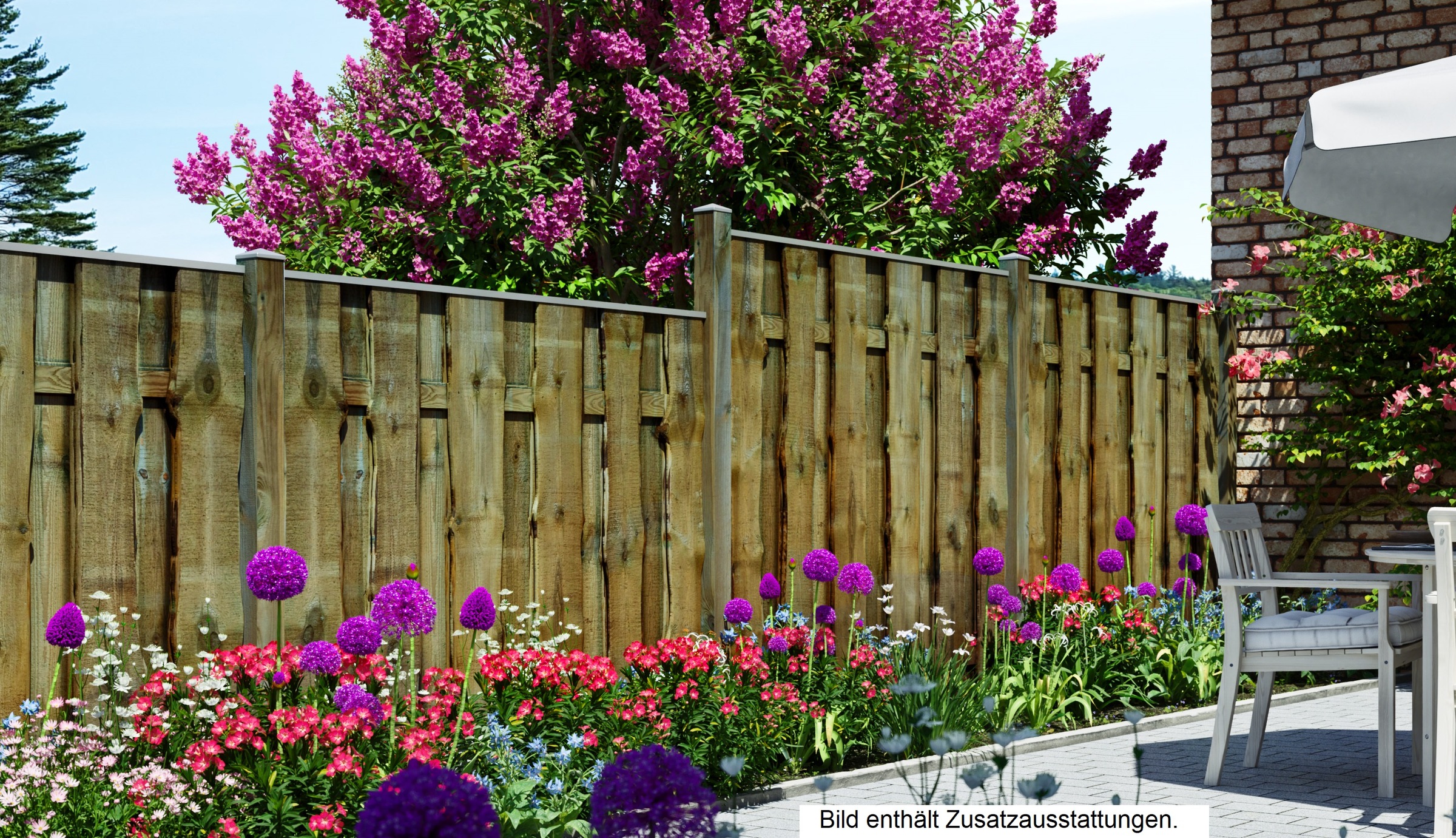 Tetzner & Jentzsch Bohlenzaun »Seattle 2« 4 Elemente, LxH: 765x180 cm günstig online kaufen