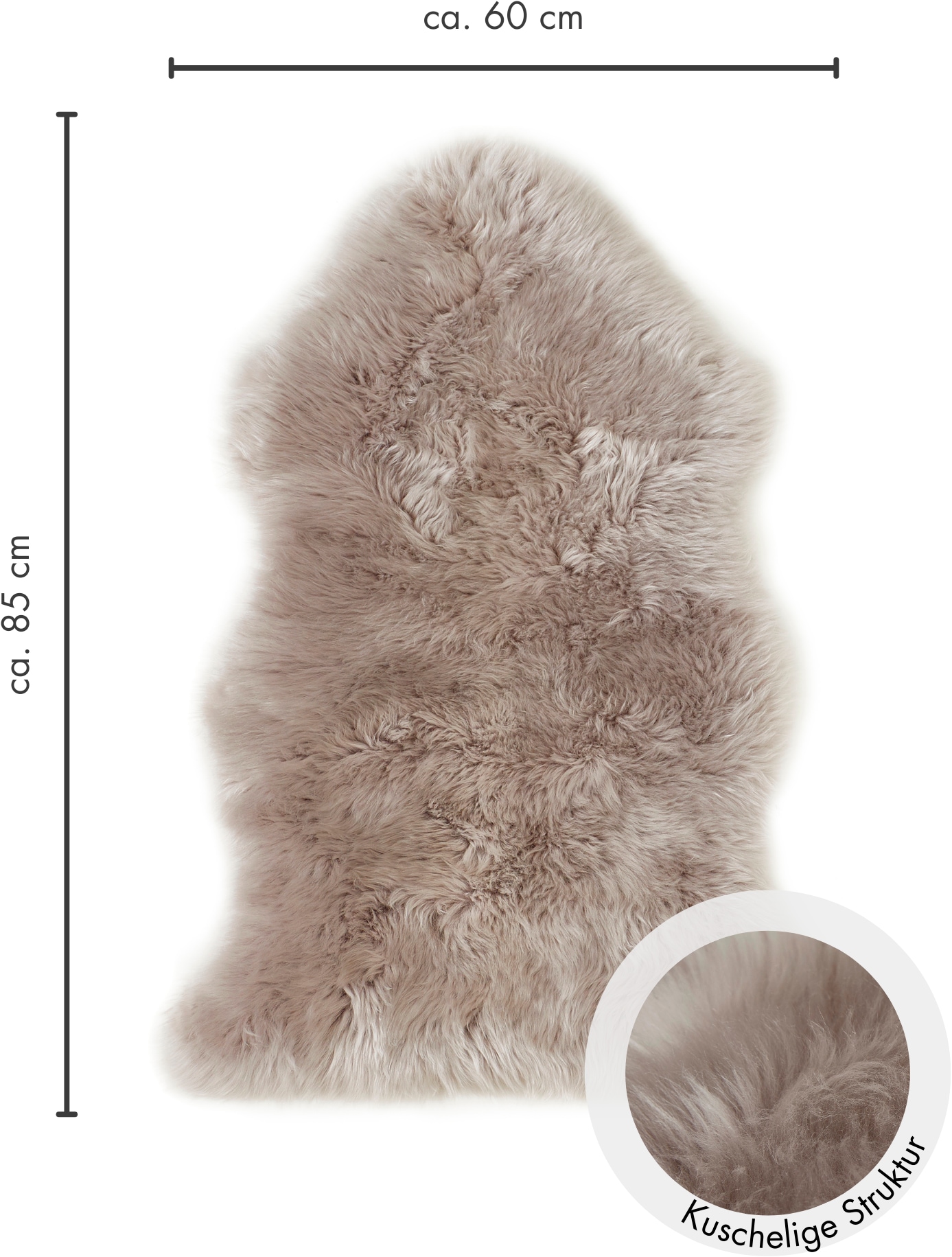 LUXOR living Fellteppich »Schaffell Namika«, fellförmig, 50 mm Höhe, echtes Lammfell, weich & flauschig, große Farbauswahl, in 2 Größen