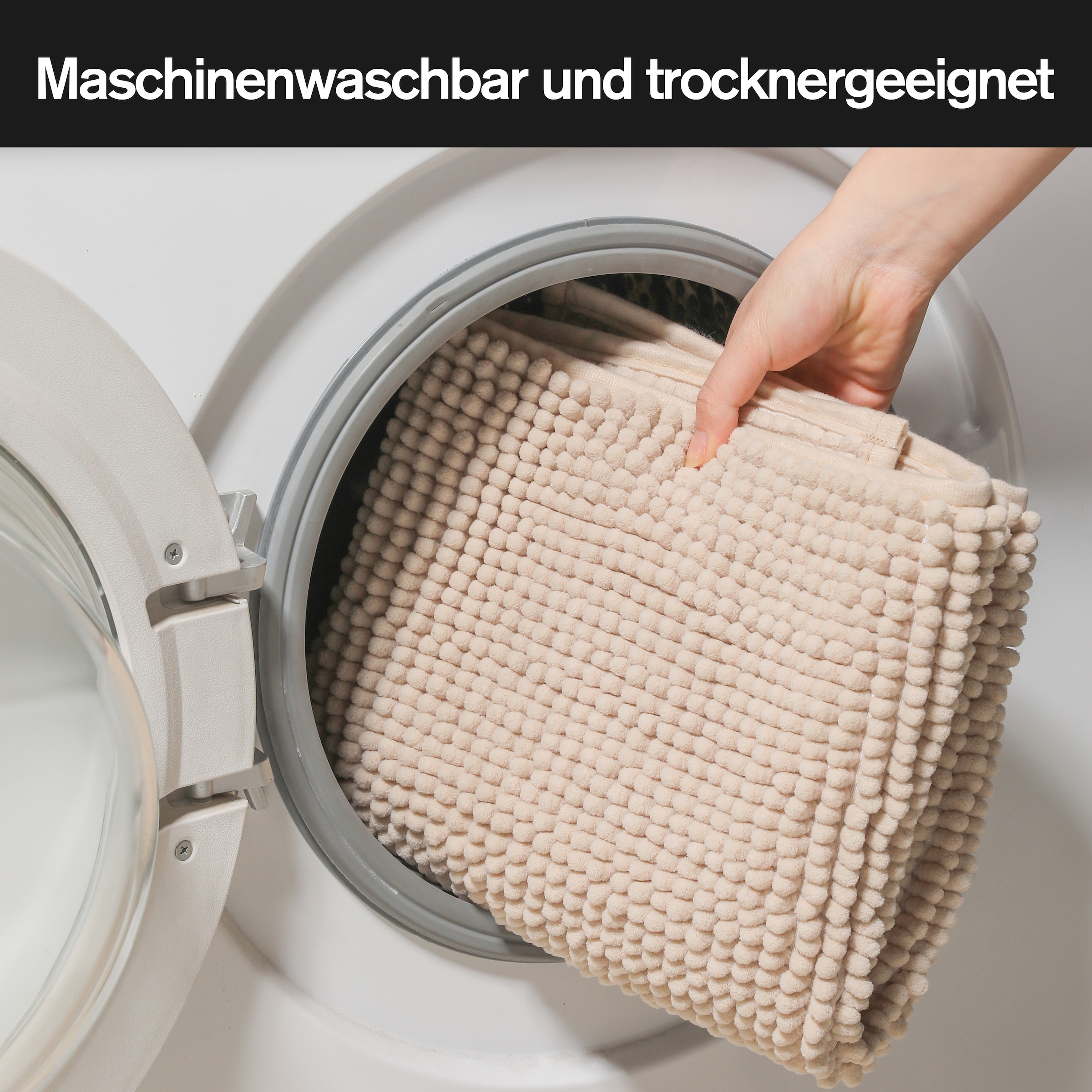 my home Badematte »Vanessa Chenille, Badvorleger, Badezimmer Teppich, Duschvorleger«, beidseitig nutzbar-strapazierfähig-fußbodenheizungsgeeignet-schnell trocknend, Uni Farben, besonders weich