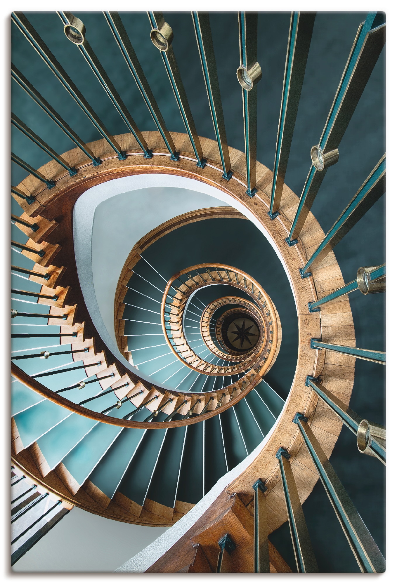 Preisvergleich für Artland Wandbild »Treppe 3«, Architektonische Elemente, (1  St.), in vielen Größen & Produktarten - Alubild / Outdoorbild, in der Farbe  Grün | Ladendirekt