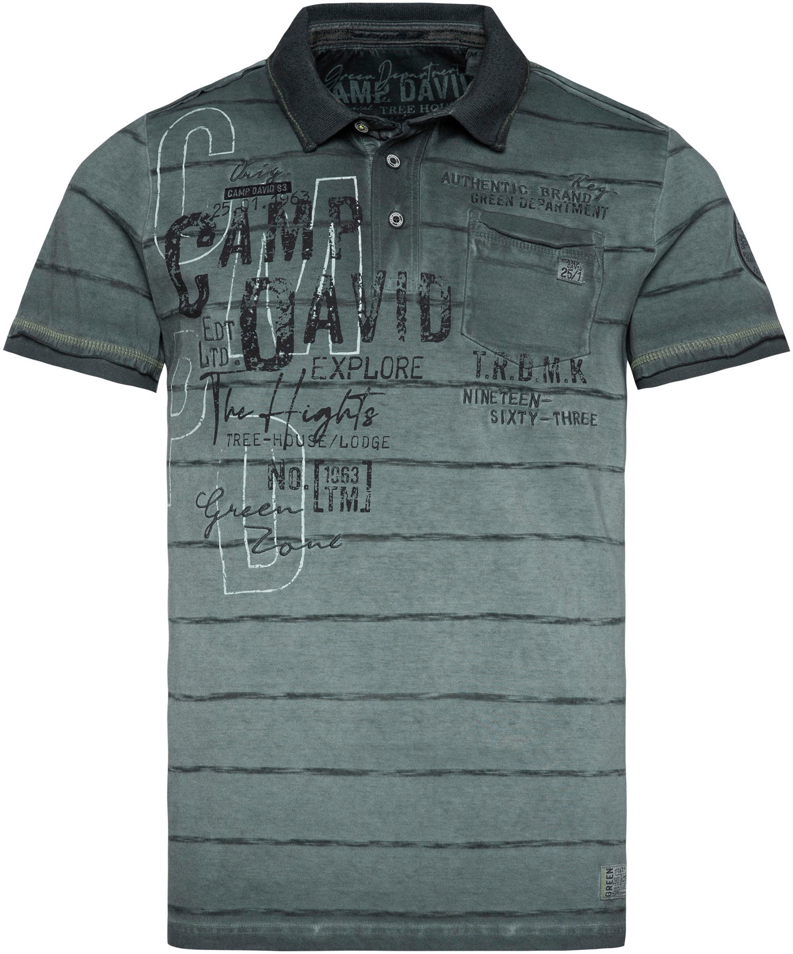 CAMP DAVID Poloshirt, mit offenen Kanten auf den Schultern online bestellen