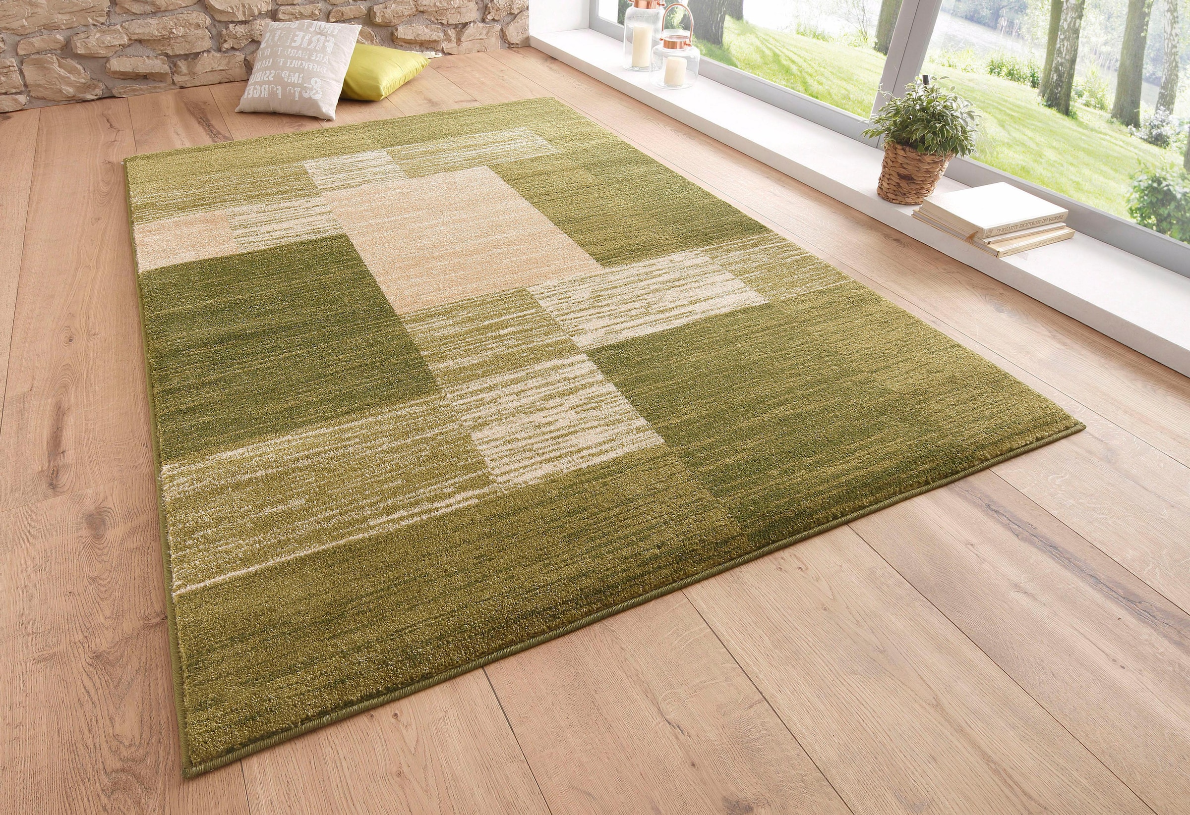 Bild von my home Teppich »Melvin«, rechteckig, schön weich, flacher Teppich Karo-Muster