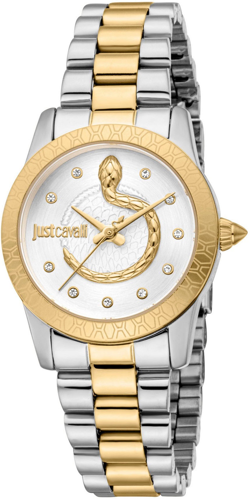 Just Cavalli Time Quarzuhr »Eterna«, (Set, 2 tlg., mit passendem Schmuckarmband), Armbanduhr, Damenuhr, Edelstahlarmband, Ideal auch als Geschenk