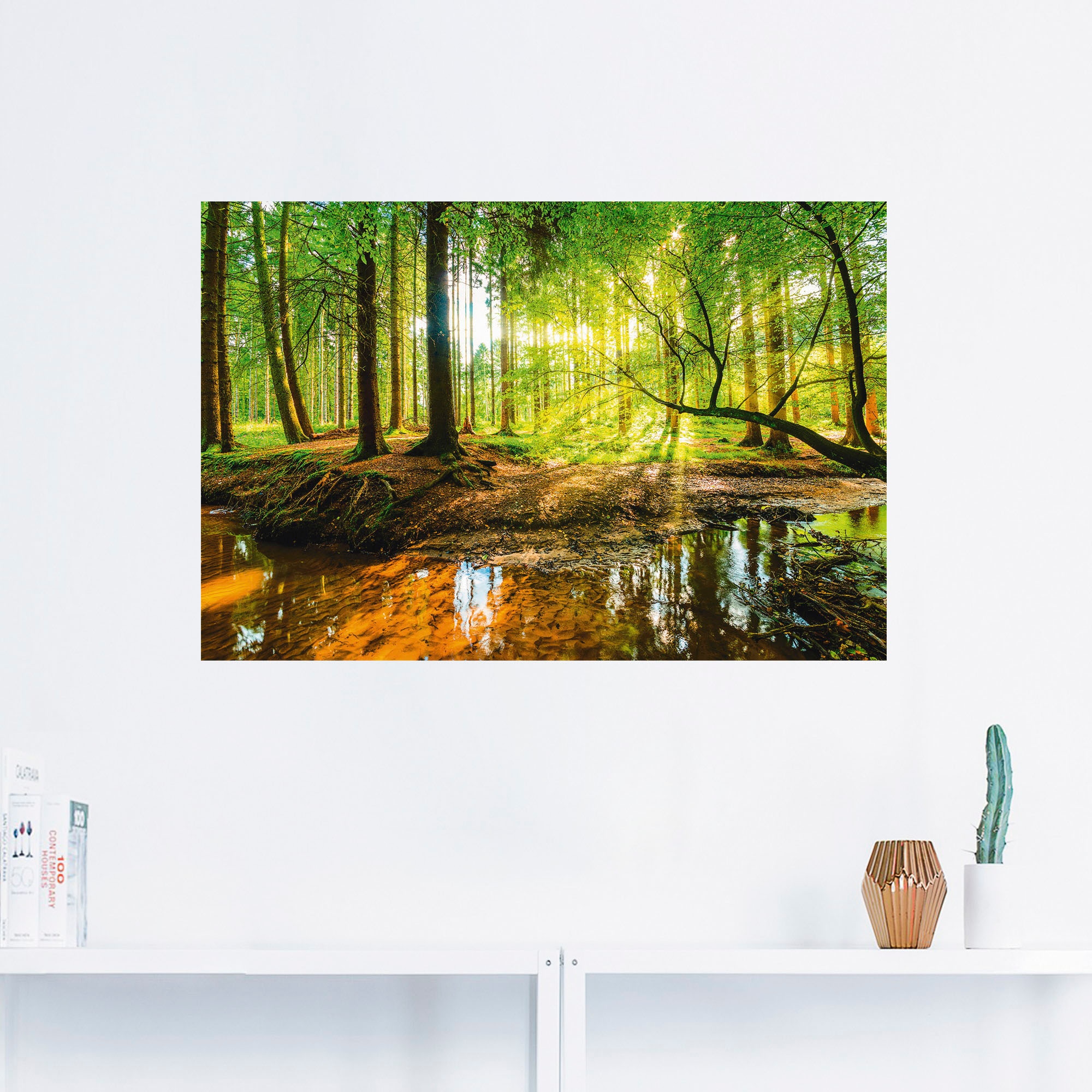 Artland Wandbild »Wald mit Bach«, Wald, (1 St.), als Alubild, Outdoorbild, Leinwandbild, Poster, Wandaufkleber