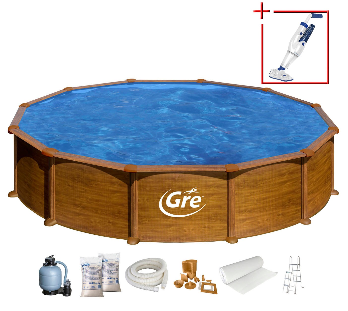 GRE Rundpool »Mauritius inkl. Zubehör« Höhe: 132 cm, in versch. Größen erhältlich braun Ø/B/H/L: 550 cm x Breite x Höhe 132 cm x Länge