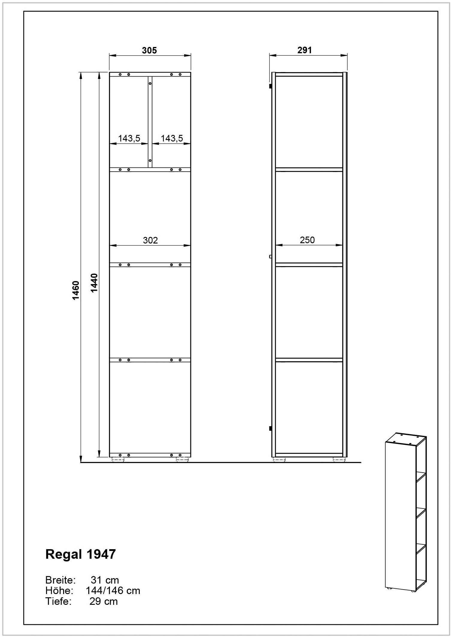 GERMANIA Badmöbel-Set »Oakland«, (4 St.), inkl. WT-Unterschrank, Spiegel, Schrank und Regal