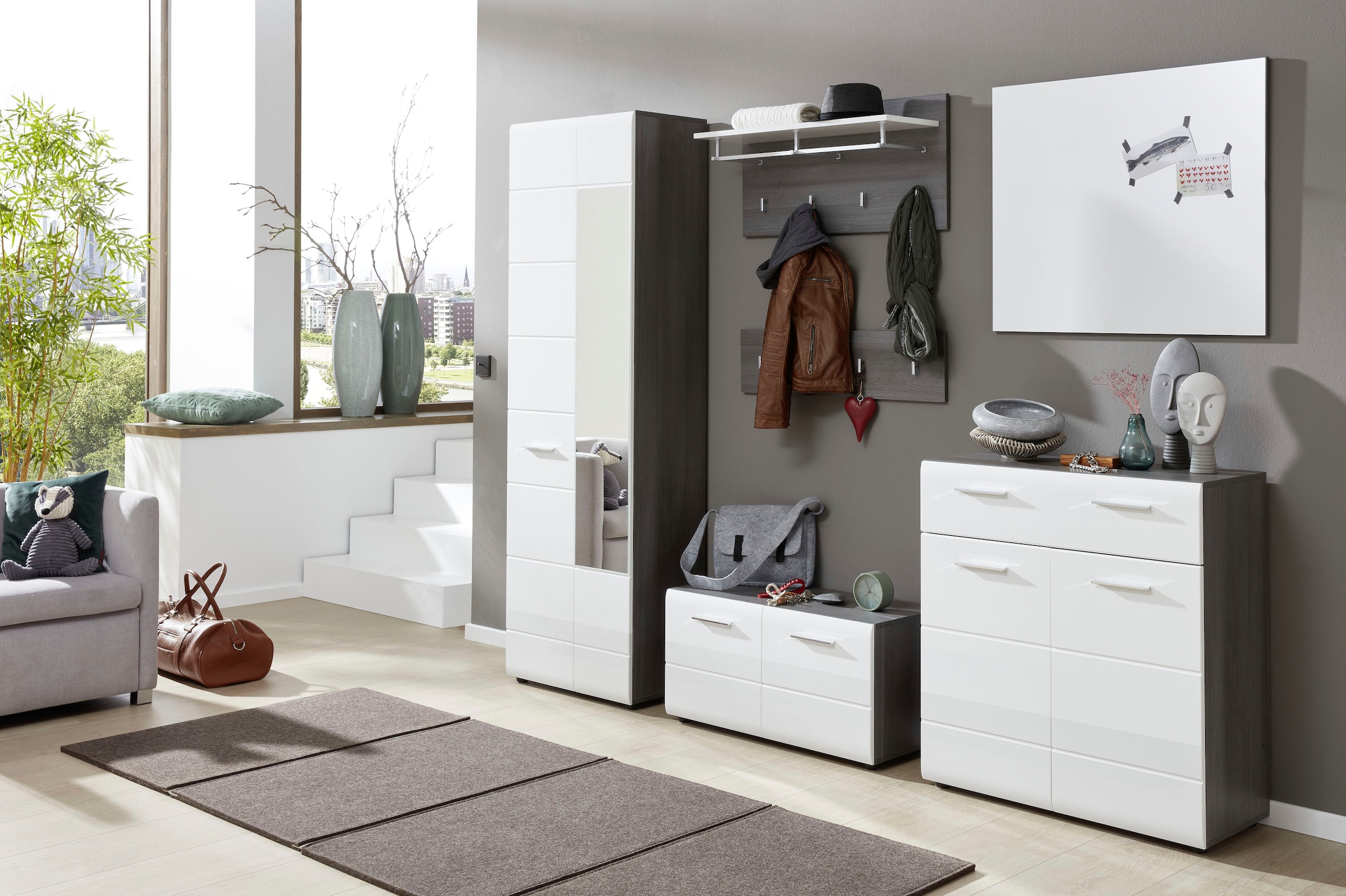 Home affaire Sitzbank »Sovana« Sitzbank mit 2 Türen - (B/T/H) 80/35/41 cm
