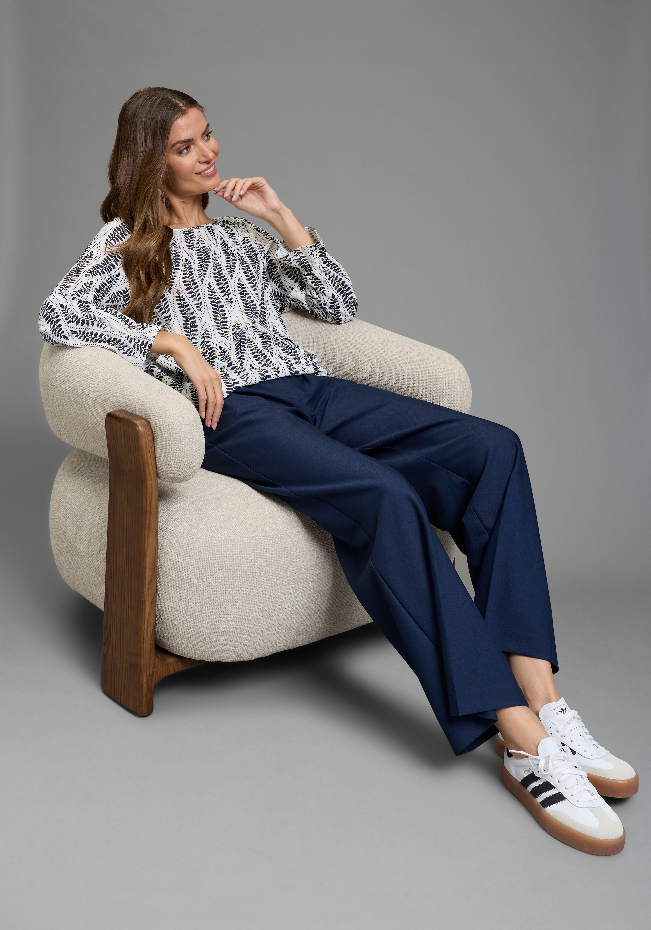 Laura Scott Schlupfbluse für Partymode und Festtagsmode, bedruckt, aus Polyester und Elasthan