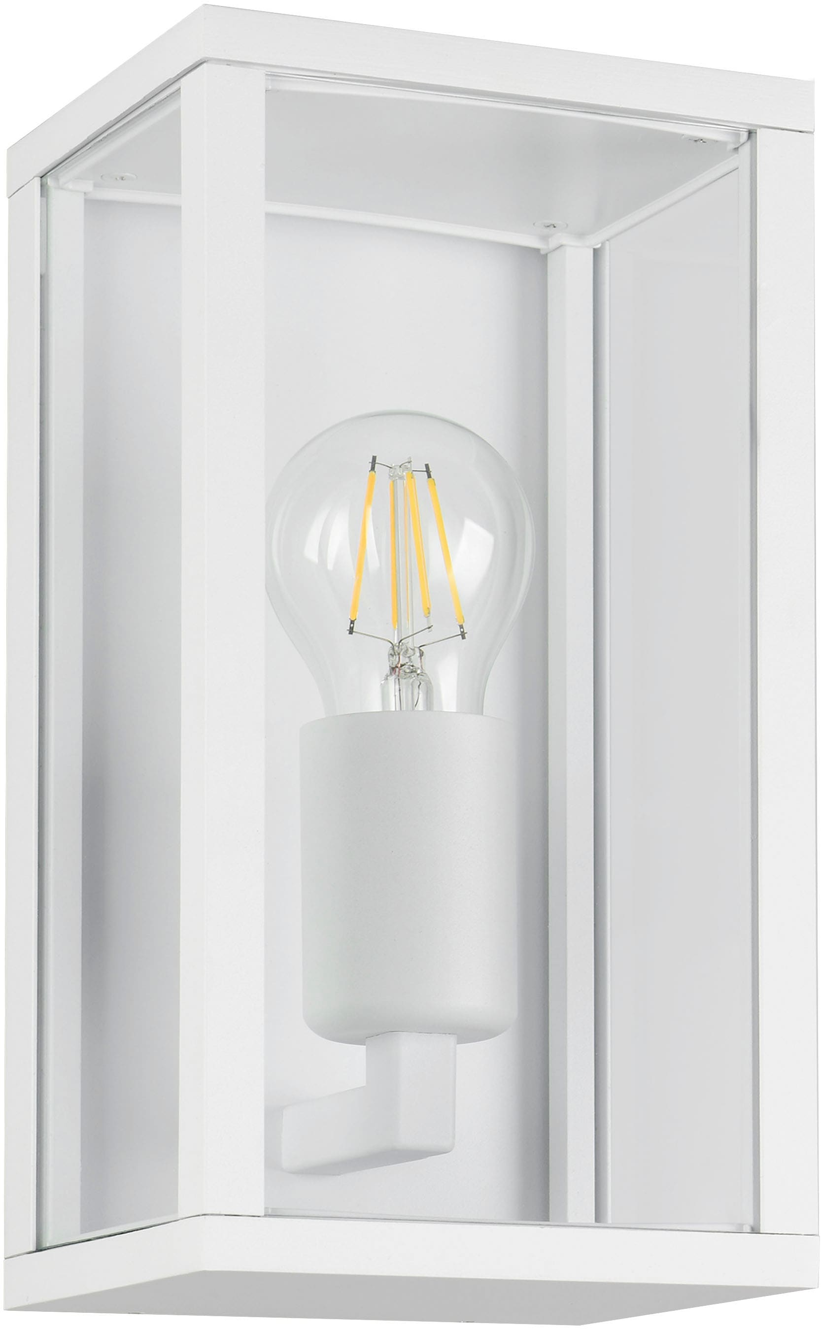 TRIO Leuchten Außen-Wandleuchte »GARONNE, Fassadenbeleuchtung, Wandlampe exkl 1x E27 max 60W, IP44«, 1 flammig, Leuchtmittel E27 | Leuchtmittel wechselbar, Wandleuchte Garten Terrasse, mit Glasschirm Höhe 26cm Breite 14cm