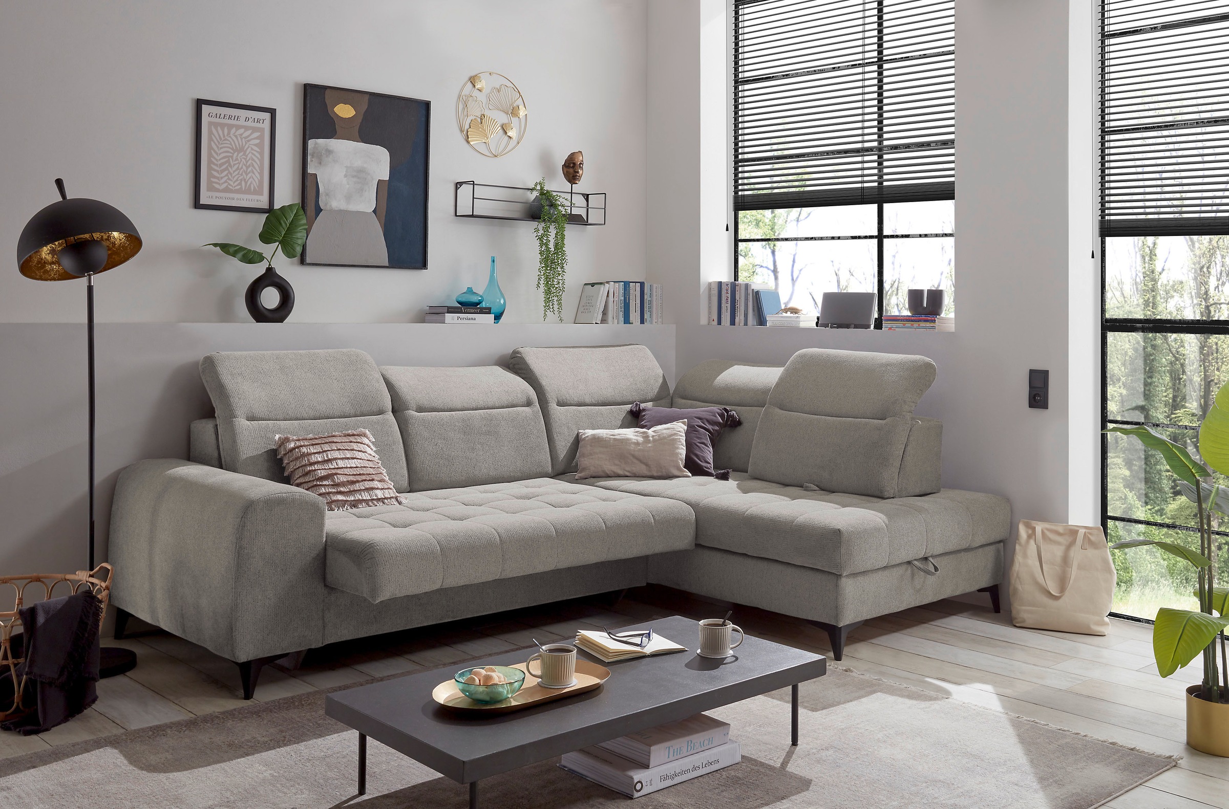 ED EXCITING DESIGN Ecksofa »Rockdale L-Form mit Bettfunktion, Bettkasten«, günstig online kaufen