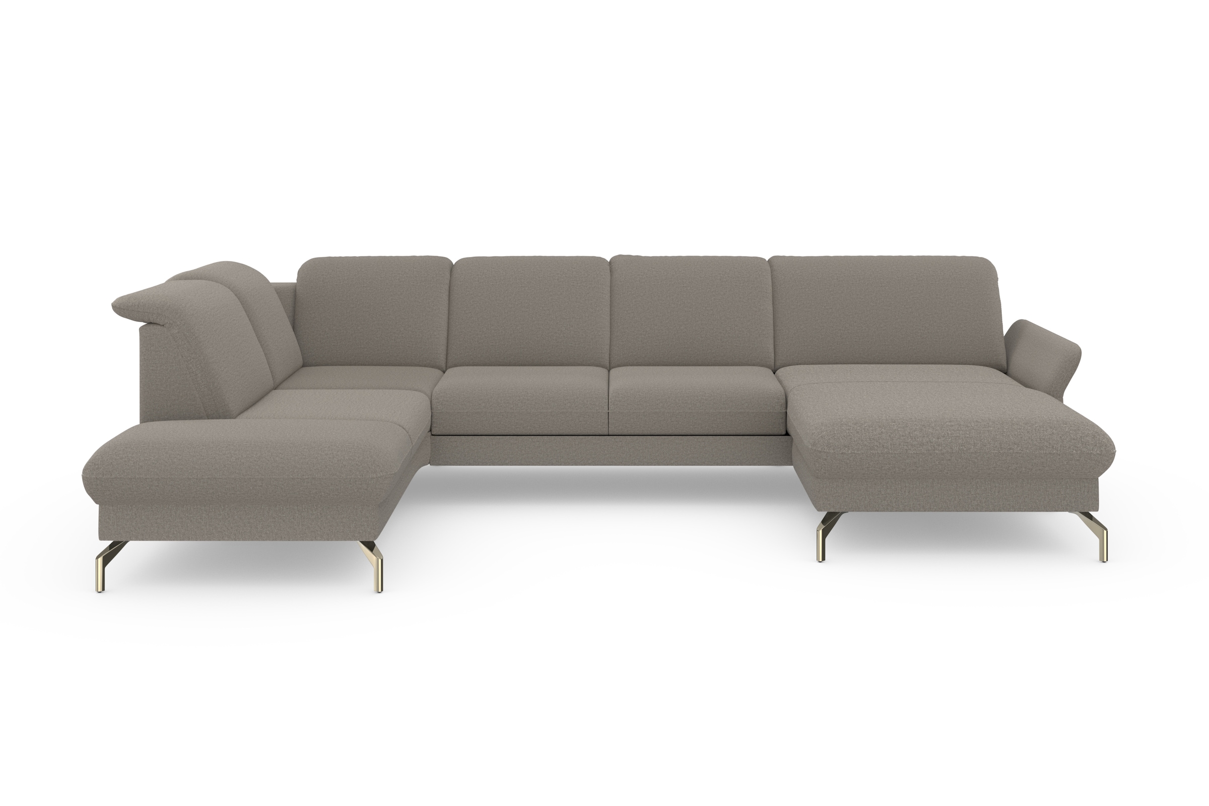 sit&more Wohnlandschaft »Fashion U-Form«, wahlweise mit Kopfteilverstellung, Vorziehsitz, motorisch, Nickelfüße