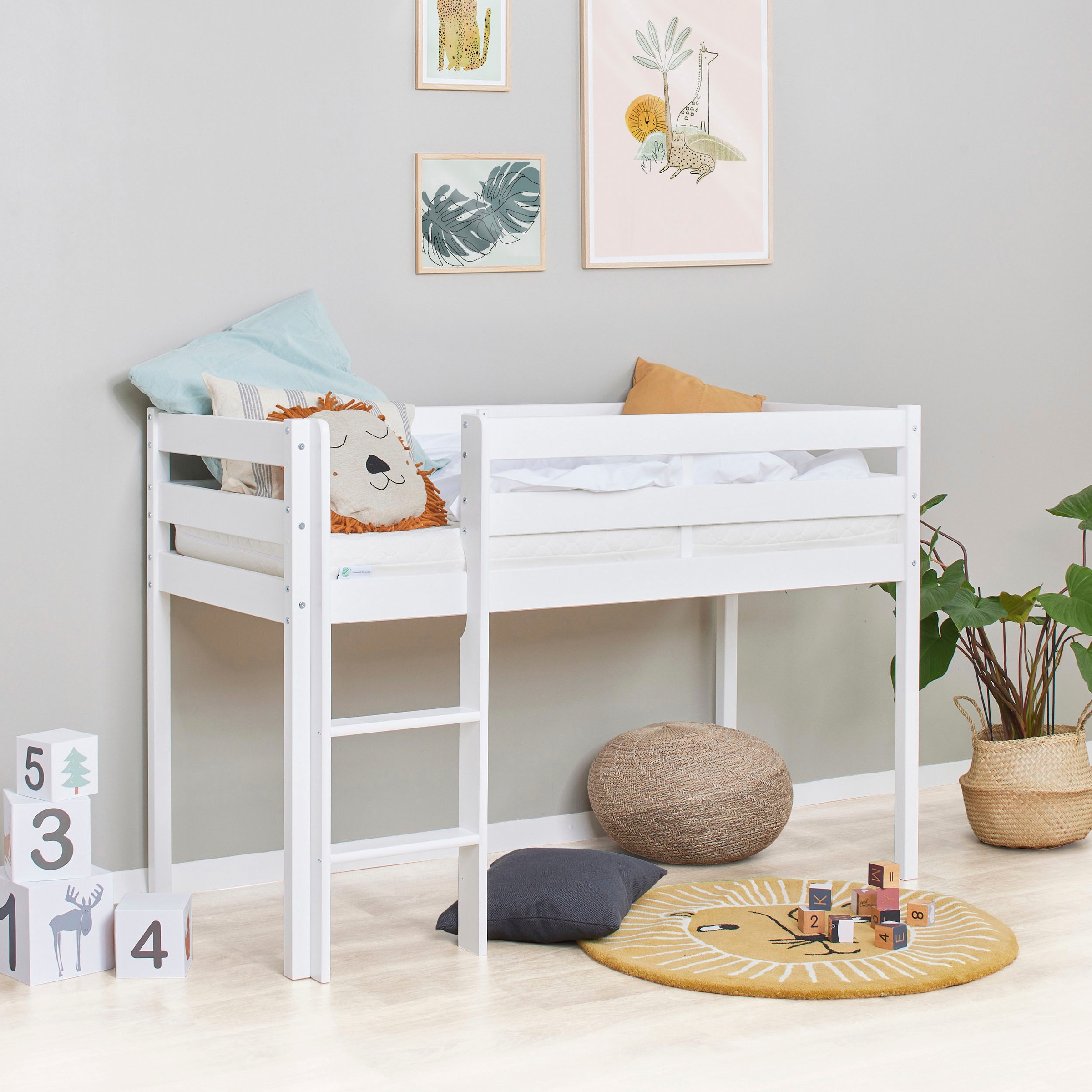 Hoppekids Spielbett »ECO COMFORT, Hochbett, in 2 Einzelbetten teilbar«, Höhe 72cm, Farbe & Größe & Matratze