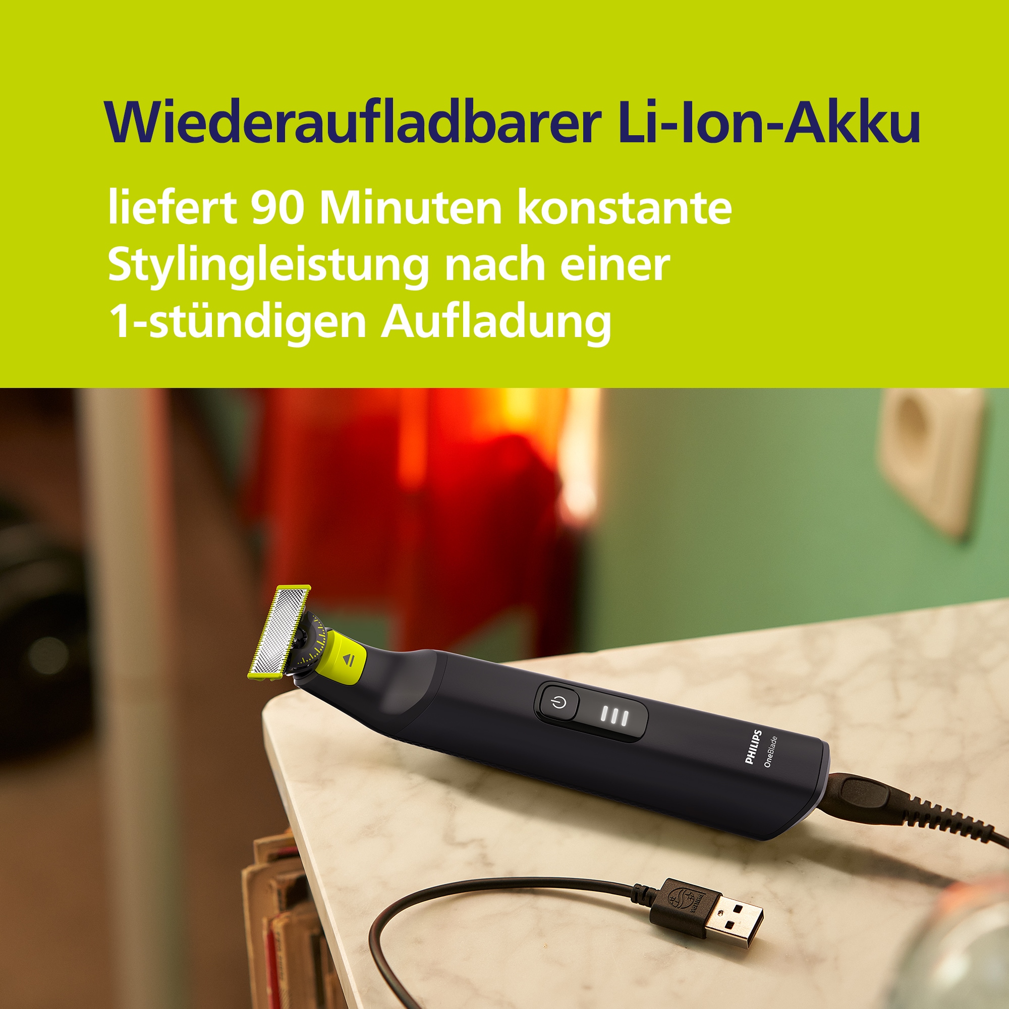 Philips Elektrorasierer »OneBlade Pro 360 Face & Body QP6652/30«, 3 St. Aufsätze, 360 Grad Klinge, 20 Längeneinstellungen, inkl. Ladestation & Reiseetui