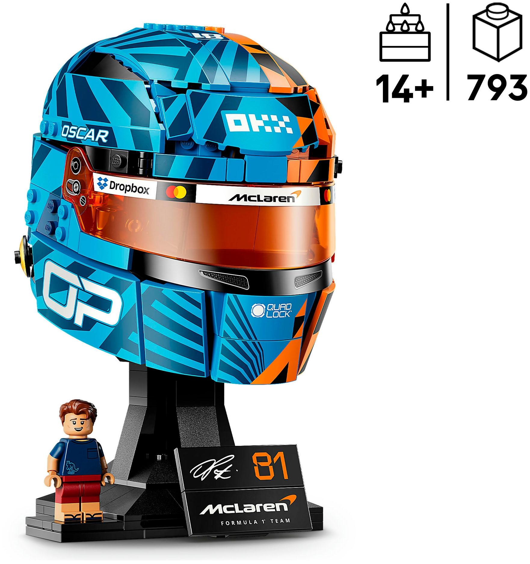 LEGO® Konstruktionsspielsteine »McLaren Mastercard F1® Team Oscar Piastri Helm (43017)« LEGO Editions Formular 1