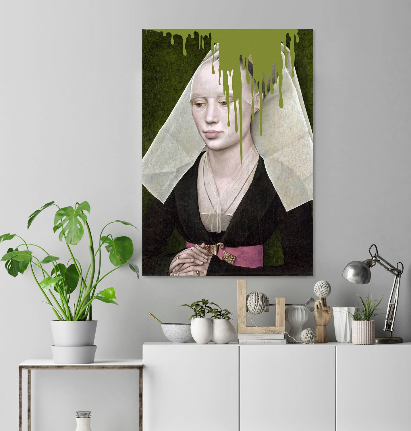 queence Acrylglasbild "Nonne mit Farbklecks" Bilder von Frauen  Formen  Fra günstig online kaufen