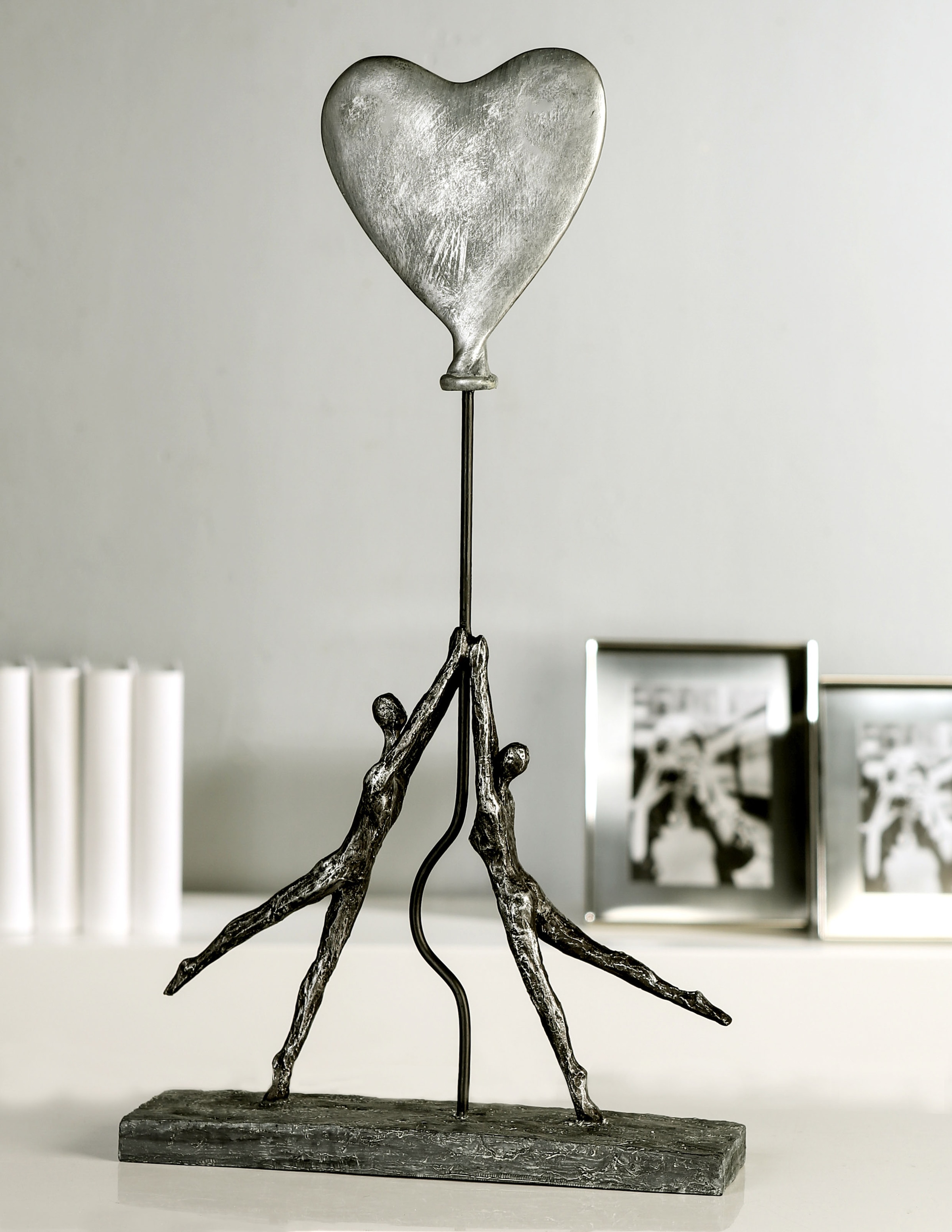 48 Herz-Ballon, cm, Dekofigur antik silber«, Höhe by Wohnzimmer Dekoobjekt, auf Casablanca Gilde Raten kaufen »Skulptur