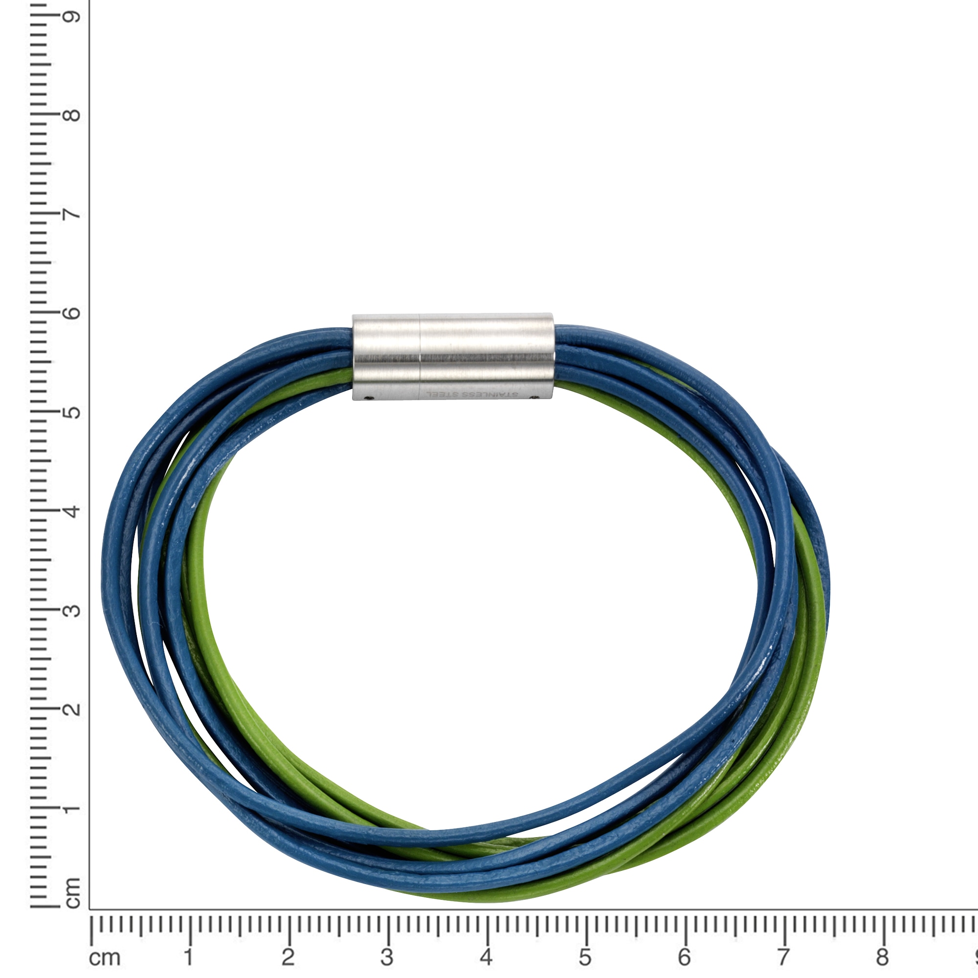 Zeeme Armband »Leder 9-reihig türkis mit Magnetverschluß aus Stahl 19cm lang«