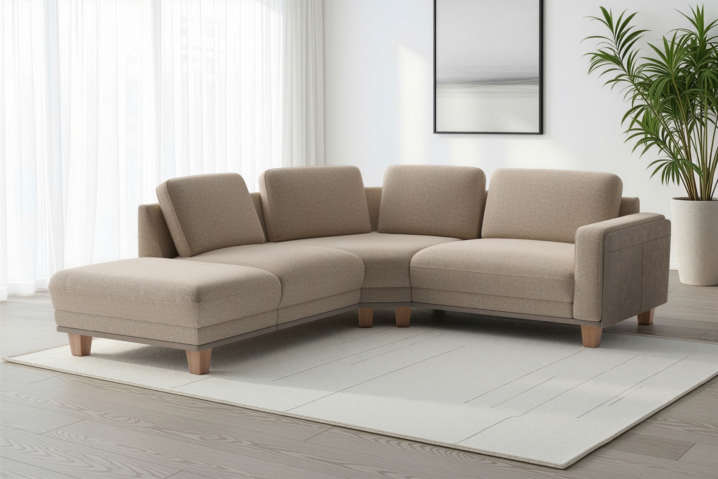 sit&more Ecksofa »Concept« Modernes Sofa in drei Fußfarben zur Auswahl