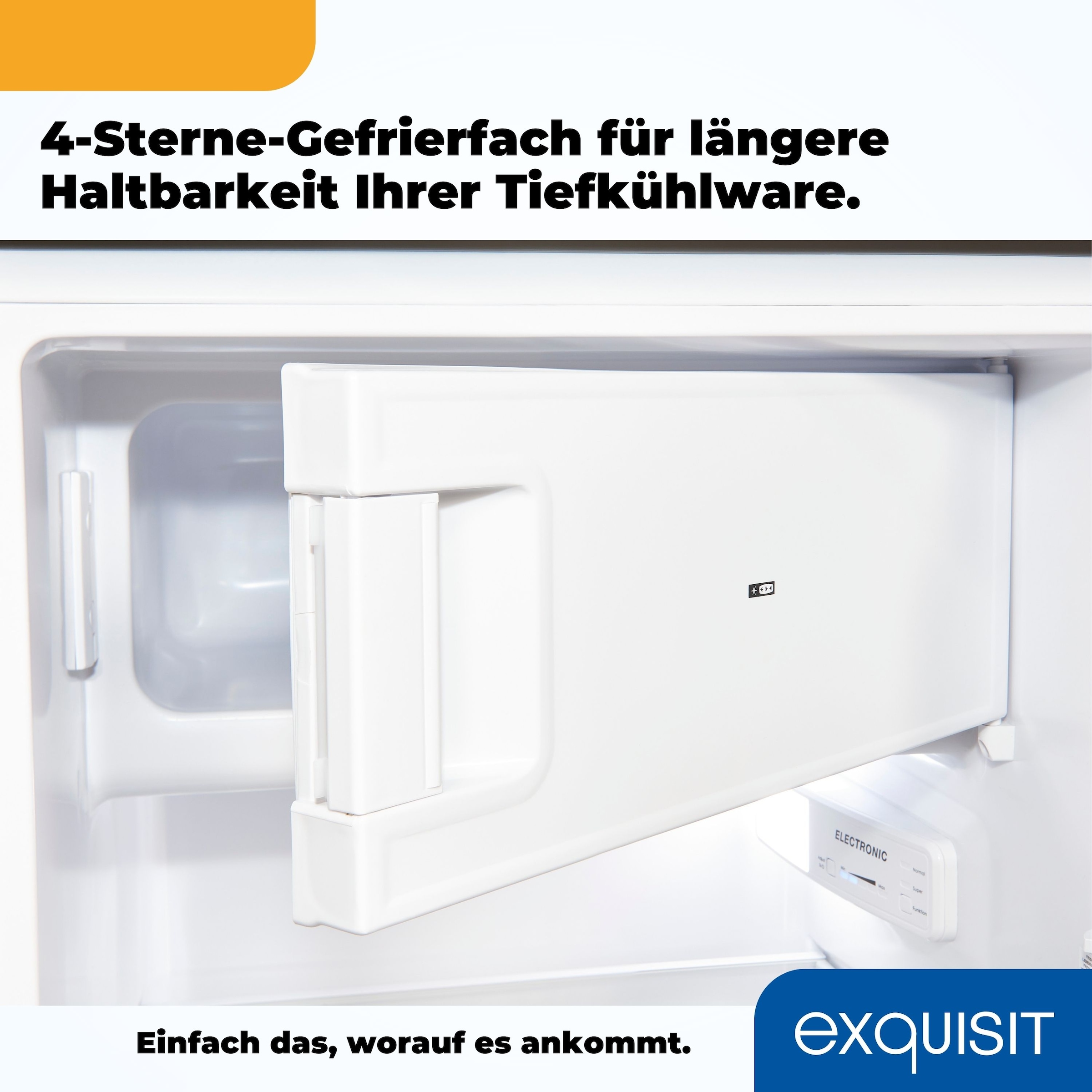 exquisit Kühlschrank »KS185-4-HE-040E weiss« 122 cm hoch 55 cm breit 190 L Volumen, Schnellgefrieren, 4 Sterne
