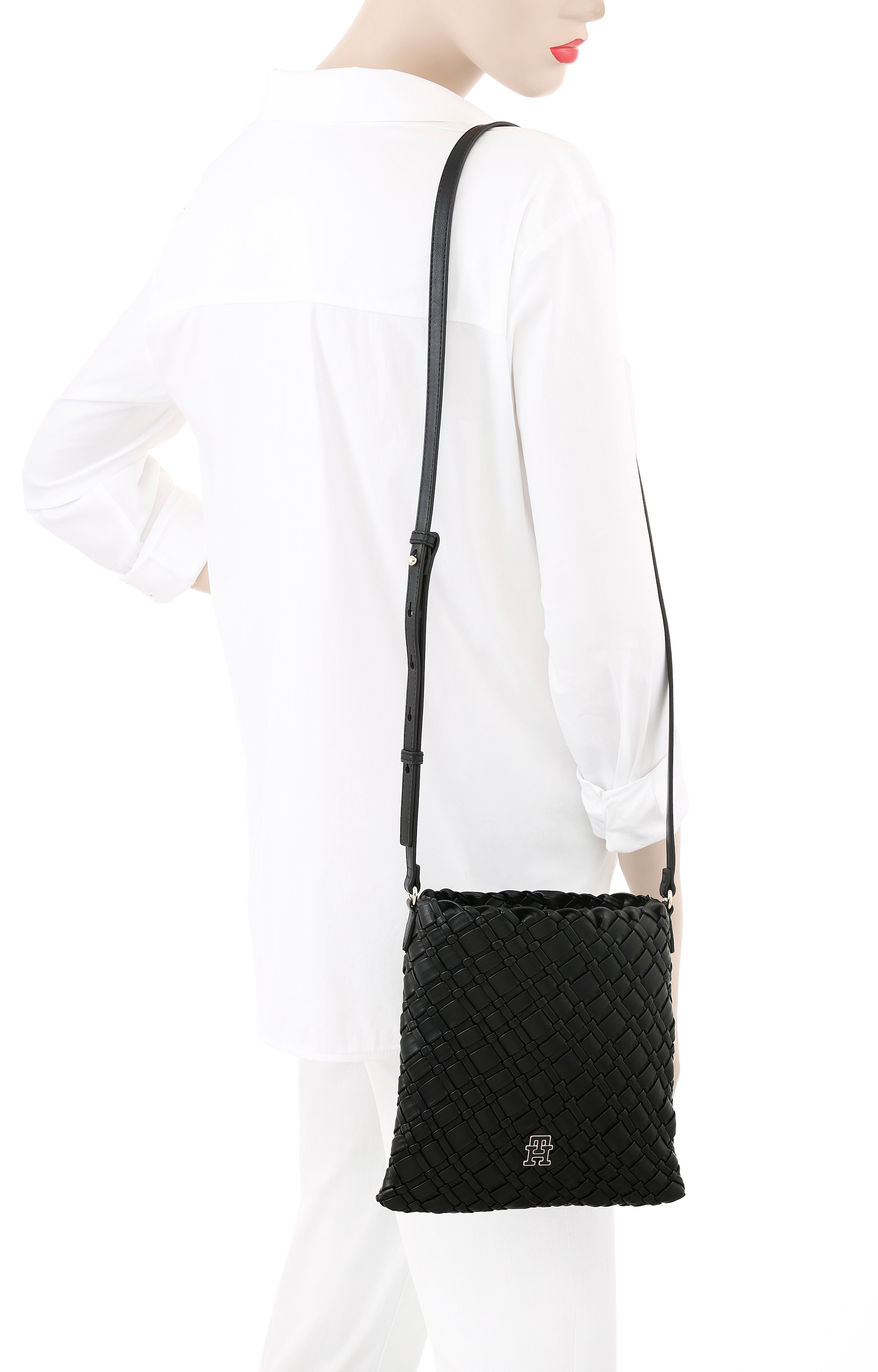 Tommy Hilfiger Umhängetasche »TH BRAIDED CROSSOVER« , Damen Tragetasche, Schultertasche in modischer Flechtoptik