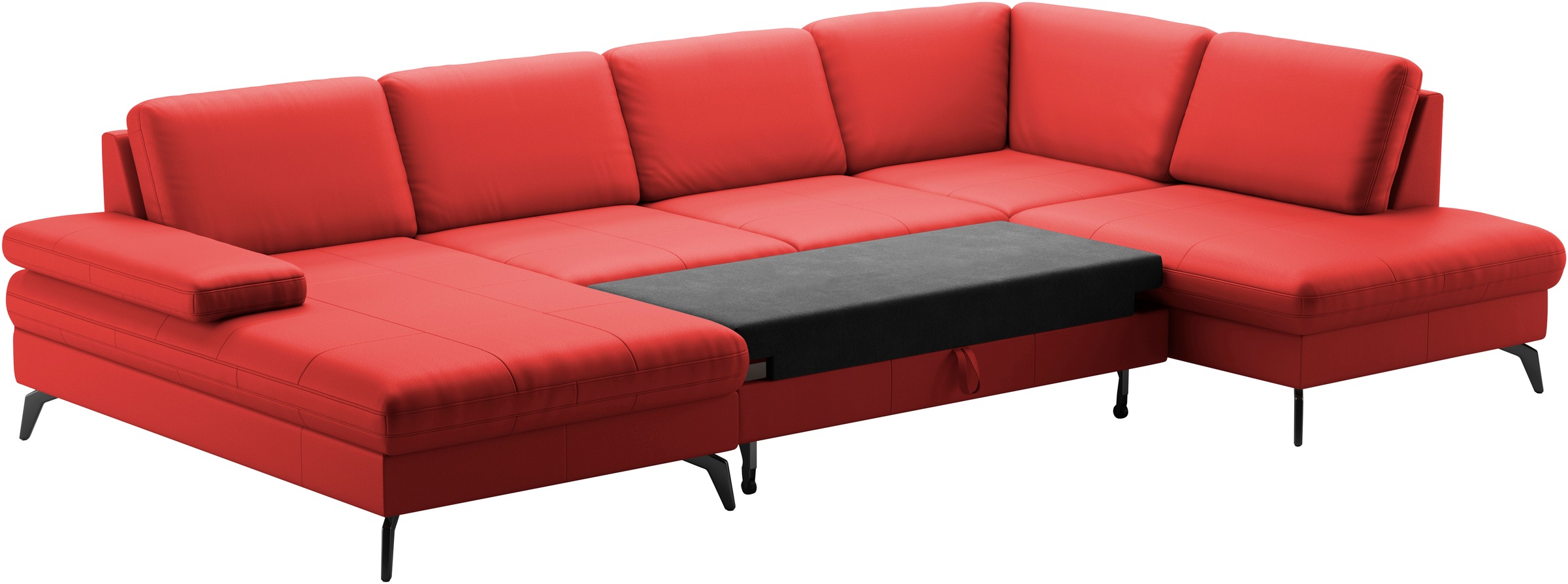 sit&more Wohnlandschaft »Morris U-Form, inkl. Sitztiefenverstellung«, wahlweise mit Armteilverstellung, Bettfunktion & Bettkasten