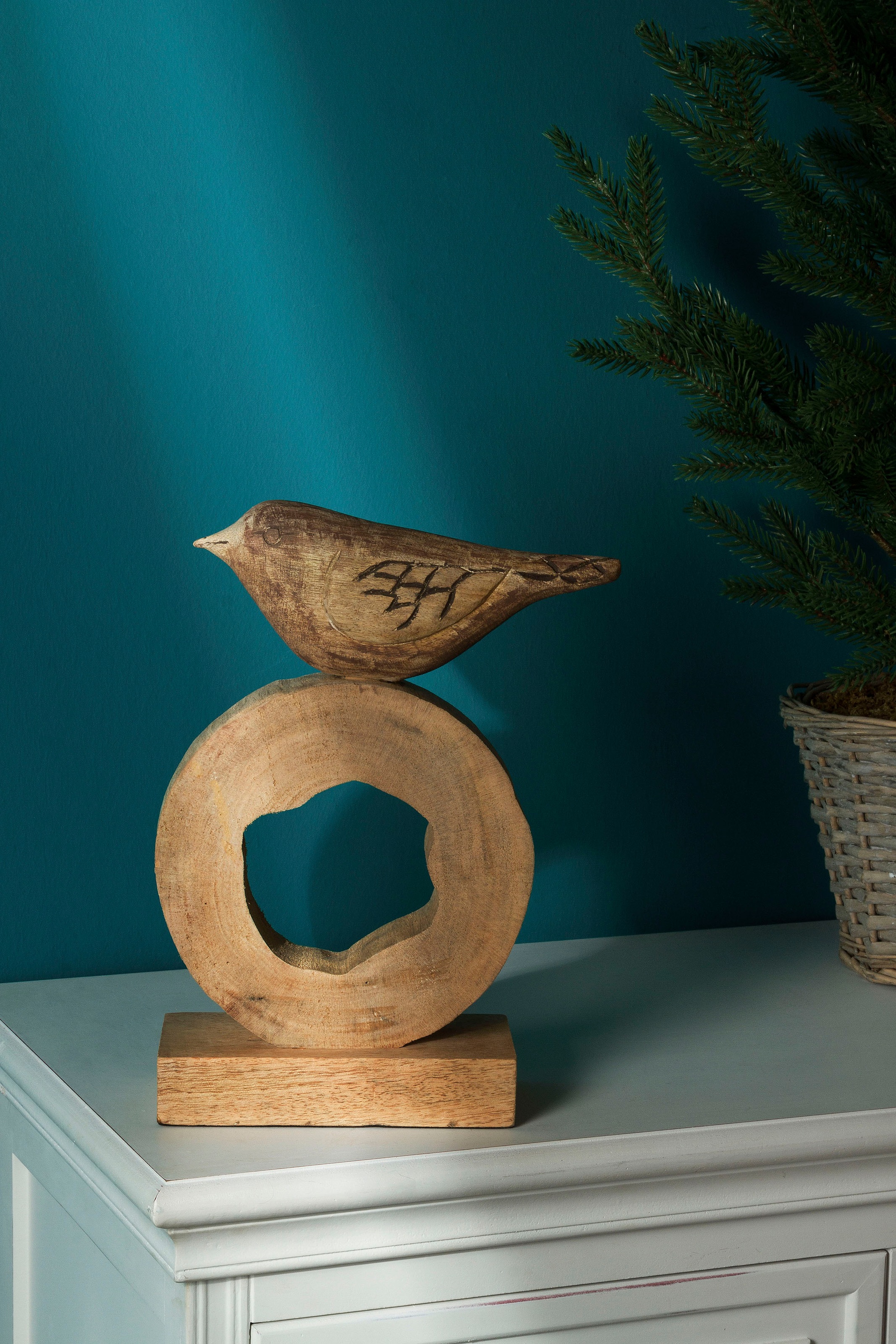 Vogel Rechnung Ring, auf Accessoires Myflair auf 32 Dekoobjekt, Möbel & Holz, Wohnzimmer aus Skulptur, bestellen natur, cm, Höhe