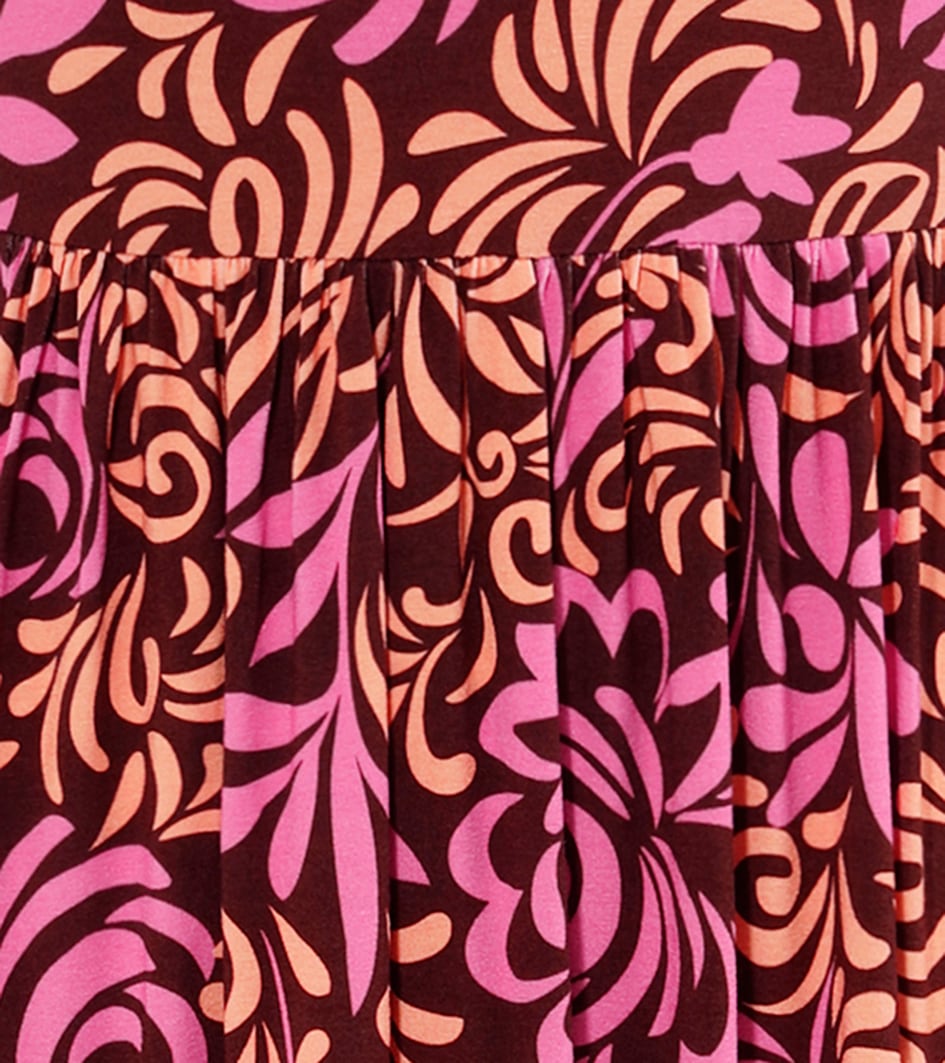 Aniston CASUAL Sommerkleid, mit farbharmonischem, grafischen Rosendruck