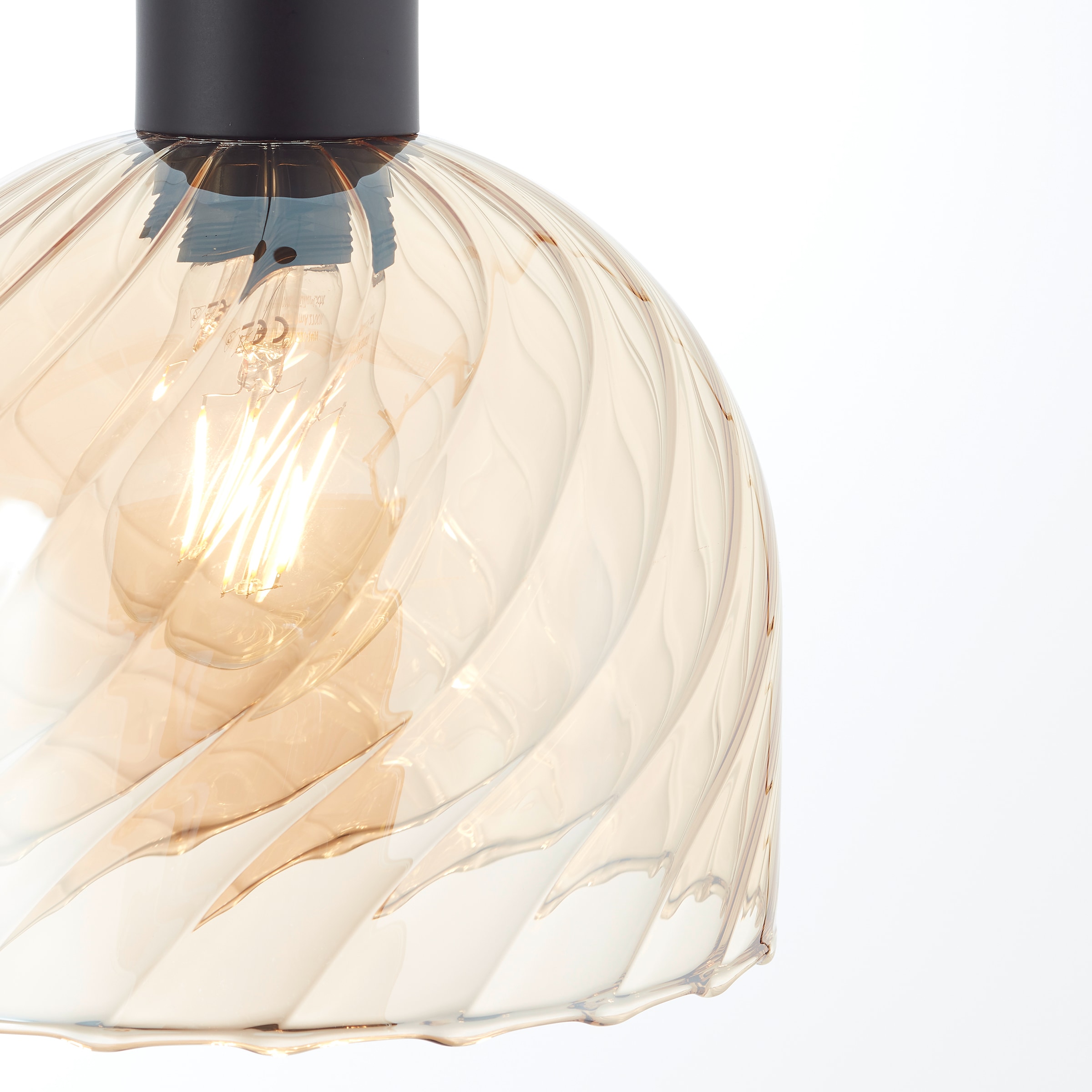 Brilliant Pendelleuchte »Casto«, 1 flammig, Leuchtmittel E27 | ohne Leuchtmittel, 150 x 19 cm, E27, kürzbar, Glas, bernsteinfarben