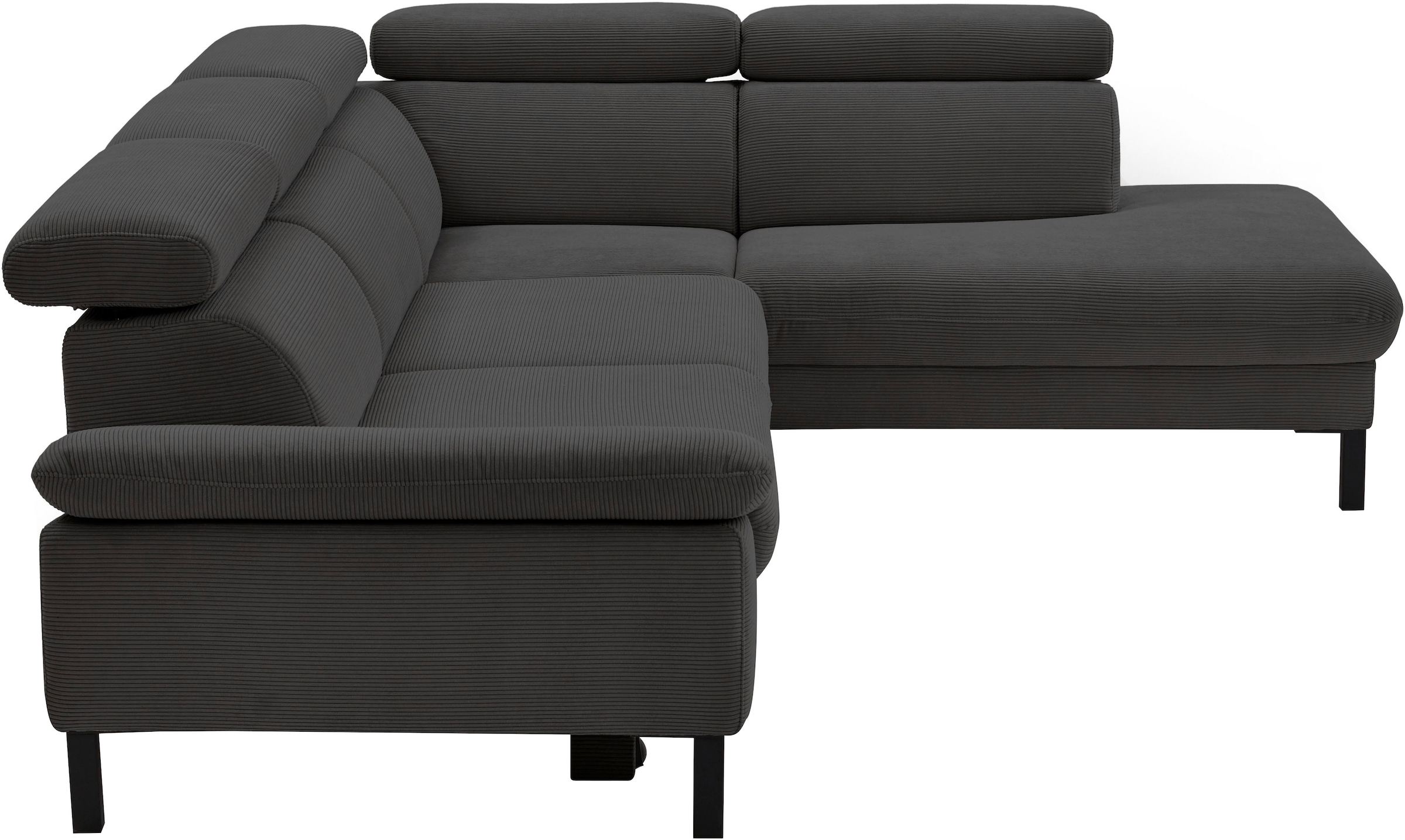 Home affaire Ecksofa »Arnayon mit Querschläfer-Bettfunktion, Schlafsofa, großer Bettkasten«, manuelle Kopfteilverstellung, Tonnentaschen-Federkern, Feincord L-Form