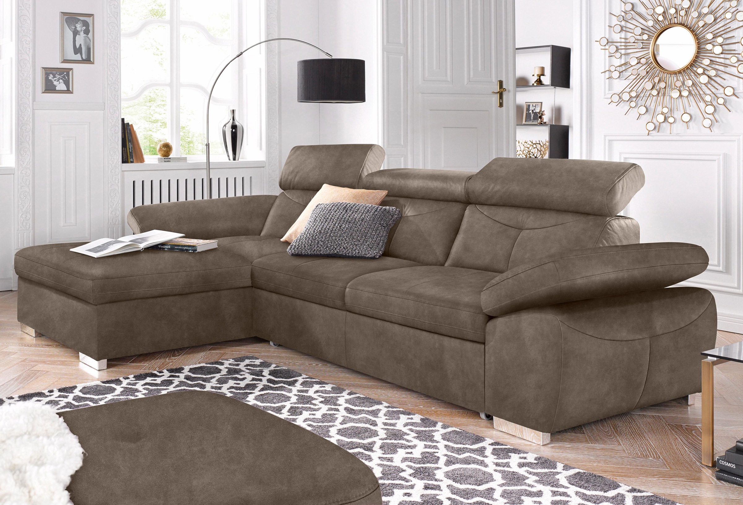 exxpo - sofa fashion Ecksofa »Spring, super bequem, mit Armteil- und Kopfte günstig online kaufen