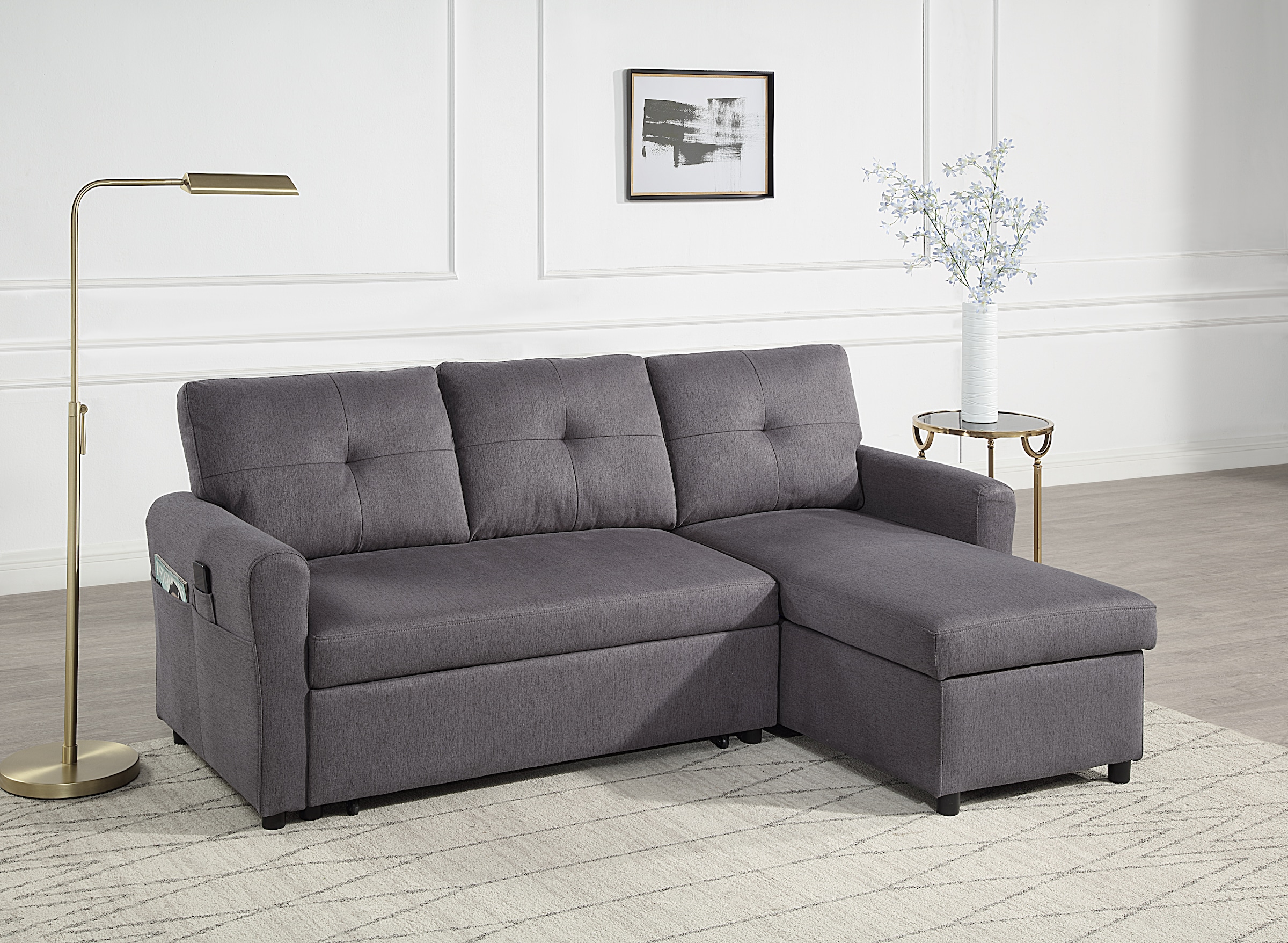 ATLANTIC home collection Schlafsofa »Gustavo L-Form, B: 199 cm« mit Bettfun günstig online kaufen