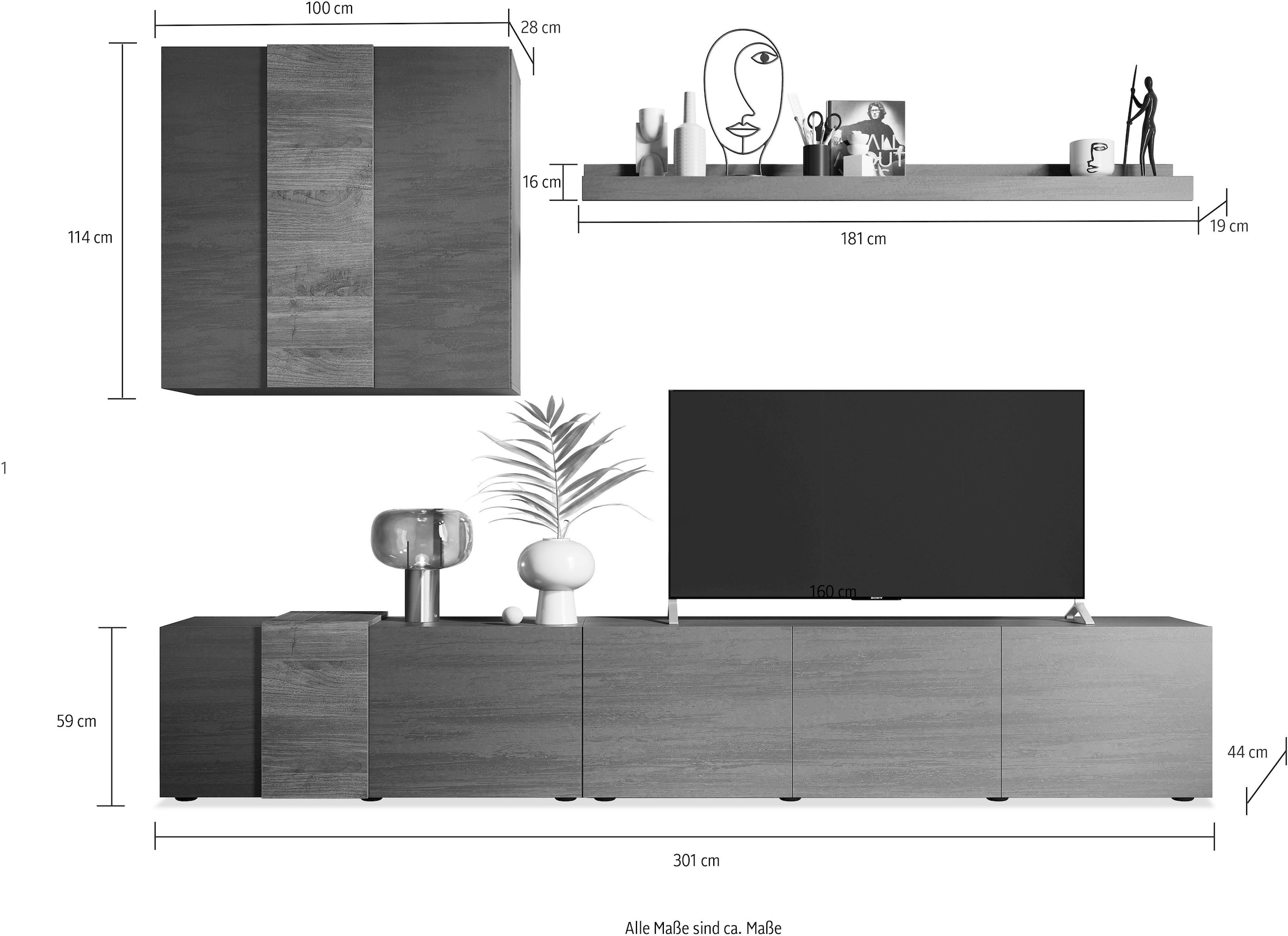 INOSIGN Wohnwand »Venus«, 3-teilig