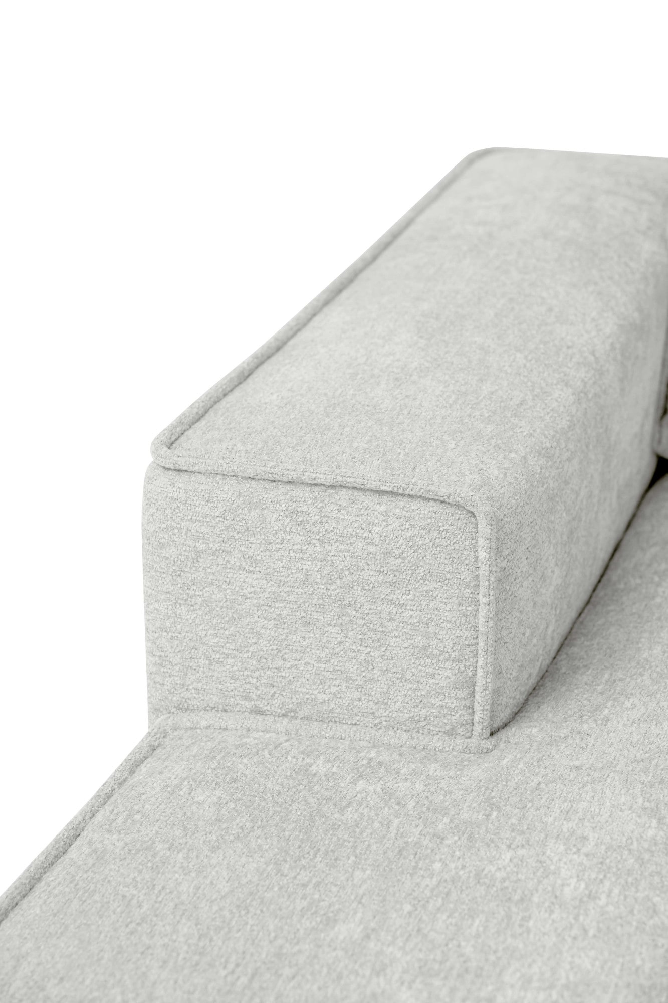 Places of Style Wohnlandschaft »XXL Sofa Oland, Struktur, Flachgewebe, Luxus-Microfaser, Boucle«, U-Form, 342 cm, Wellenunterfederung, Skandi-Design, Metallfüße