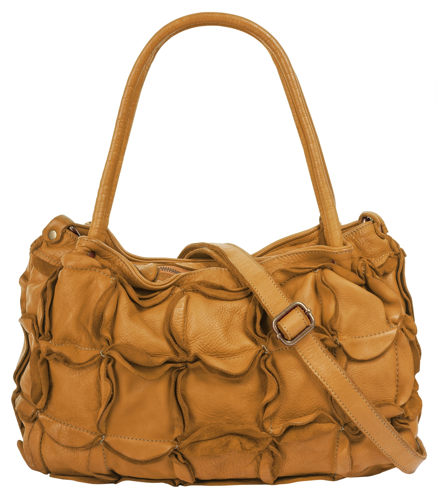 Shopper, echt Leder, Made in Italy, Gr. B/H/T: 37 cm x 25 cm x 14 cm onesize, gelb