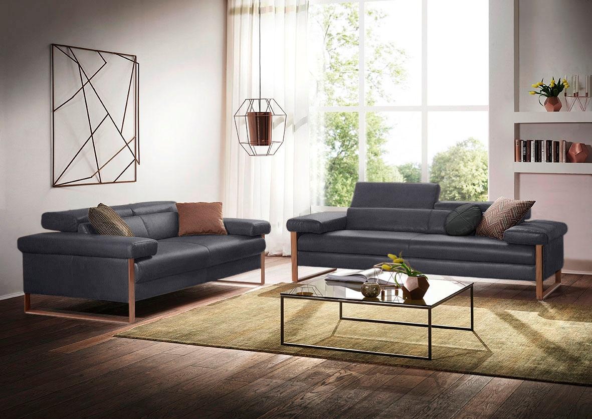 W.SCHILLIG 2-Sitzer »finn«, German Design Award 2016, Fußgestell Nussbaum natur, Breite 210 cm