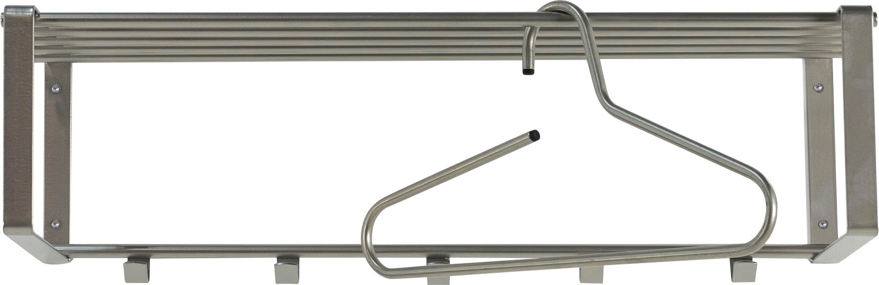 Spinder Design Garderobenleiste »REX«, (1 St.), Wandgarderobe aus Stahl mit Hutablage und 5 bzw. 7 Haken