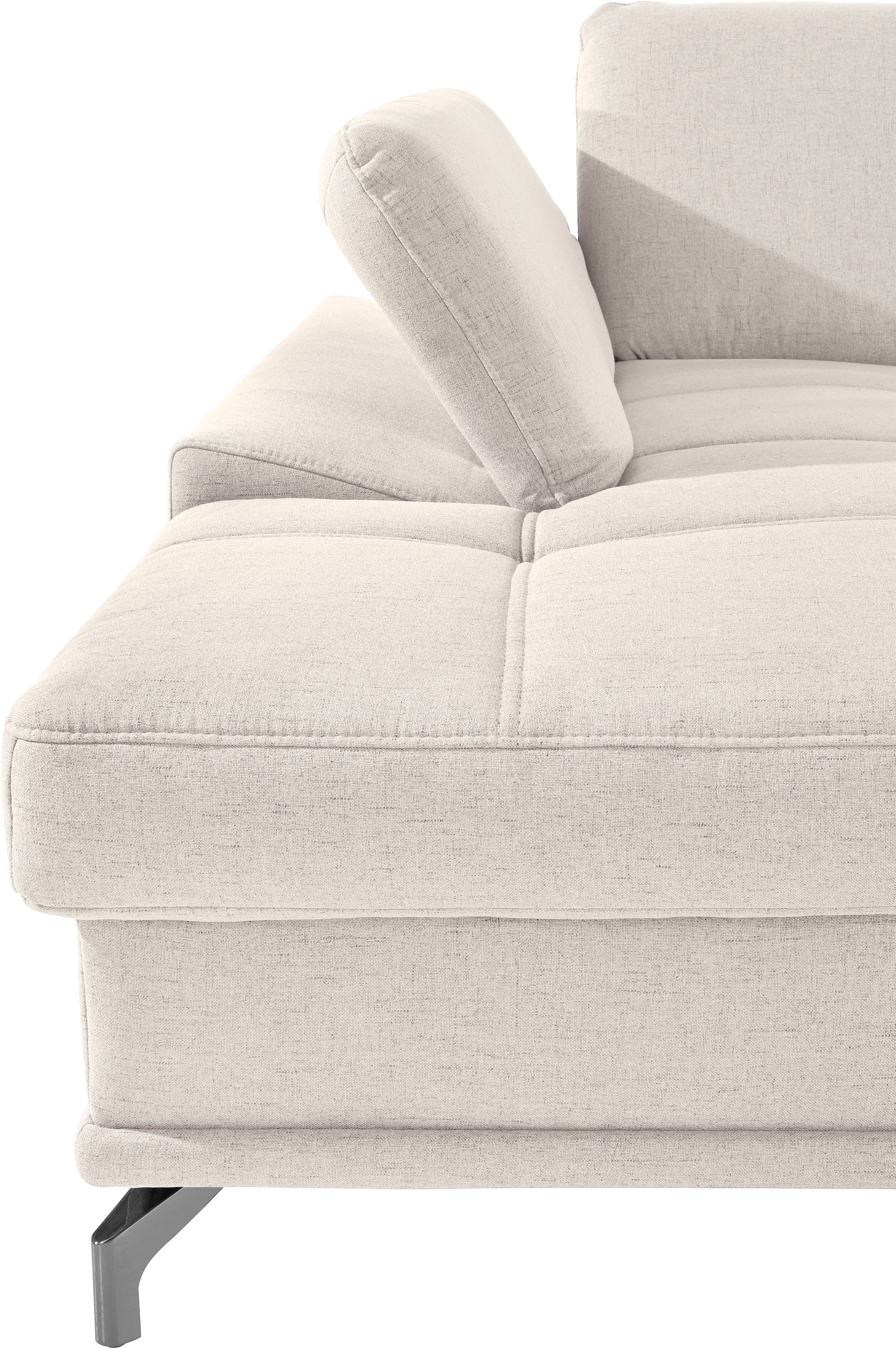 PLACES OF STYLE Wohnlandschaft »Costello U-Form, B: 363 cm mit Sitztiefen-, Armteilverstellung &« 3 Nierenkissen, optional Bettfunktion & Bettkasten