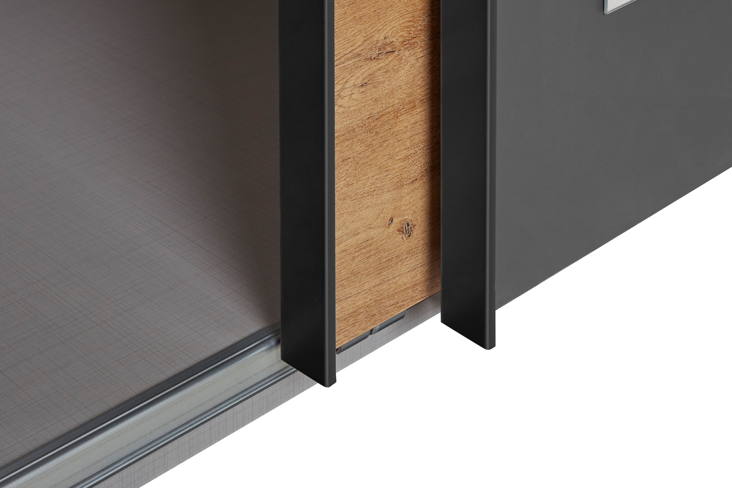 Wimex Schwebetürenschrank »Malmö, Kleiderschrank wahlweise mit oder ohne Spiegel«, Kleiderschrank im Industrial Design, 225 oder 270cm breit
