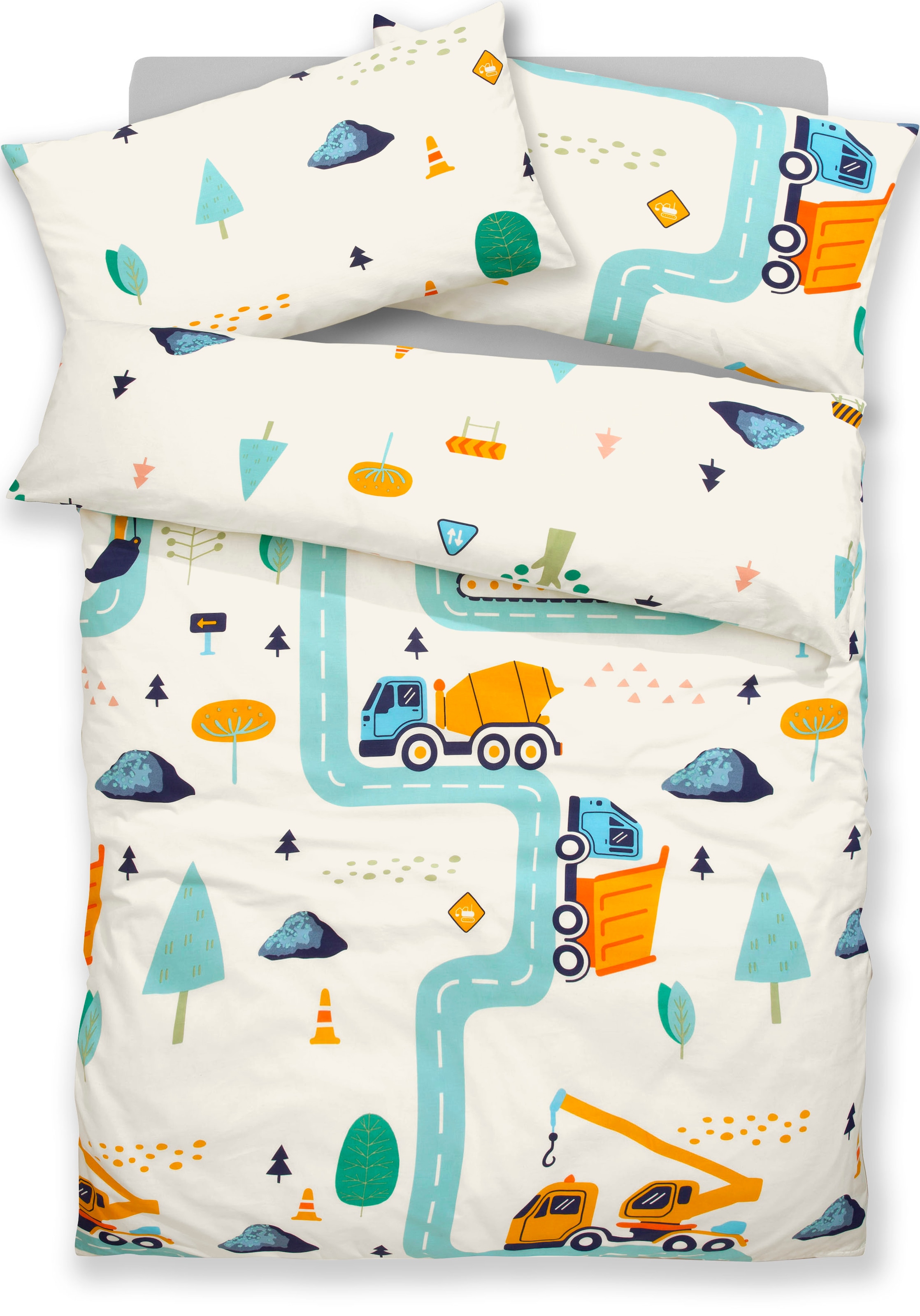 Lüttenhütt Kinderbettwäsche »CUDDLEE«, in vielen Designs: Dino,Einhorn,Weltraum,Baustelle,Herz,Trecker,Safari