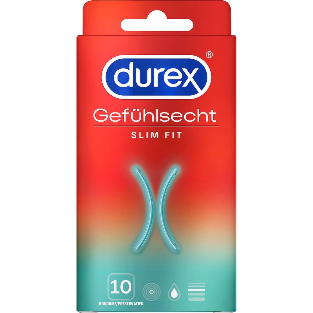 durex Kondome »Gefühlsecht Slim Fit«, (Packung, 10 St.)